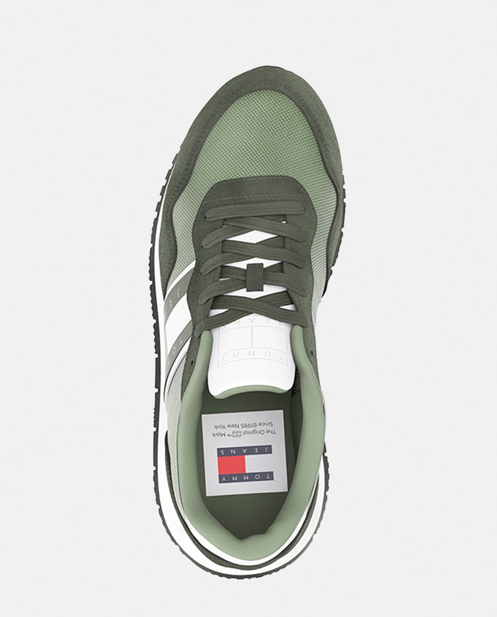 Zapatillas estilo running Tommy Jeans en mezcla de texturas - Verde Verde-2