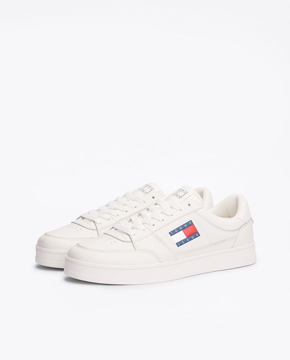 Sapatilhas Tipo Basquetebol com Bandeira Lateral Branco Osso-2