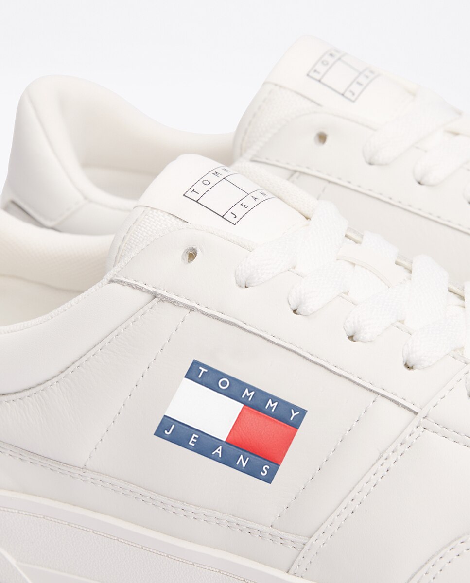 Sapatilhas Tipo Basquetebol com Bandeira Lateral Branco Osso-6