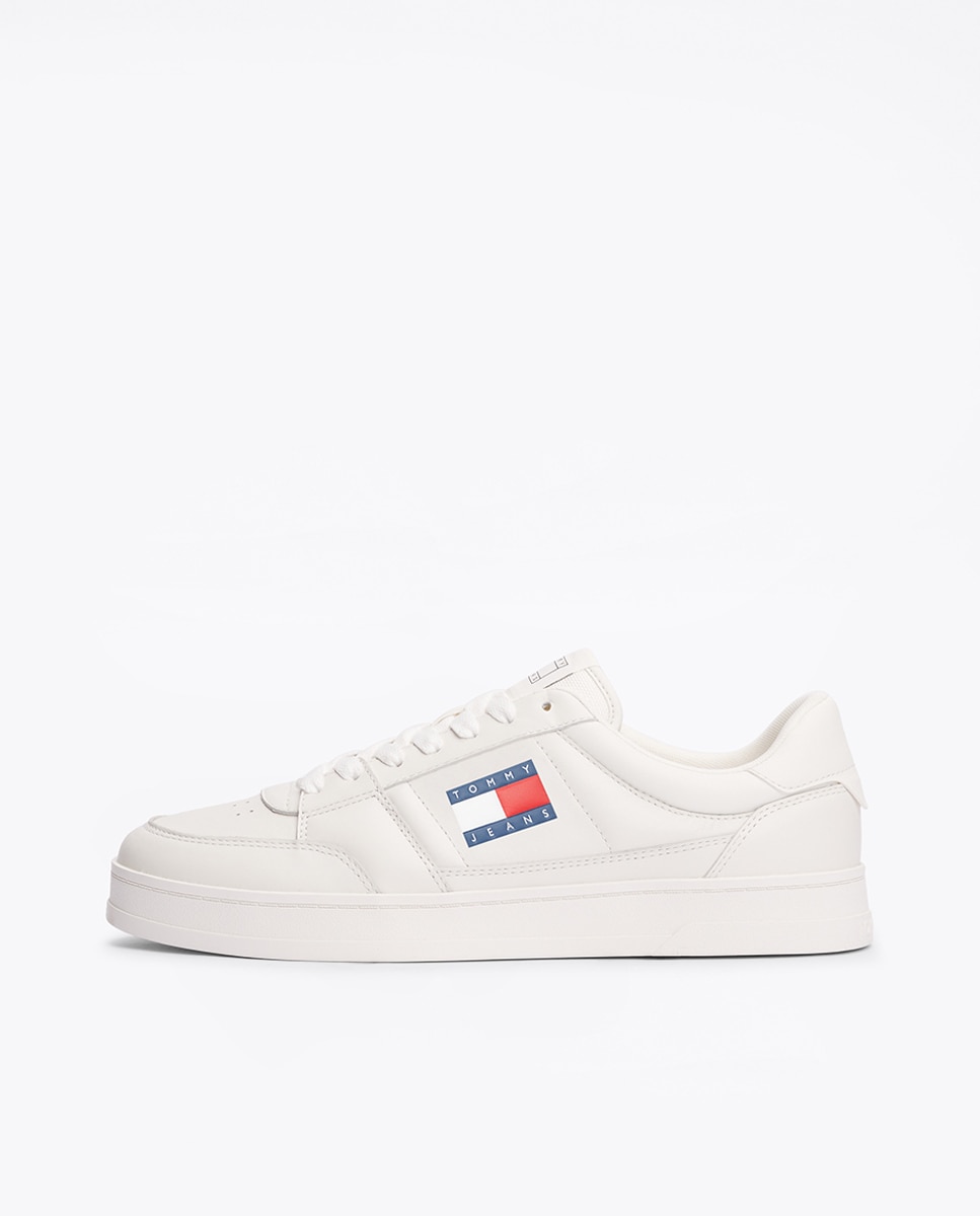 Sapatilhas Tipo Basquetebol com Bandeira Lateral Branco Osso-7