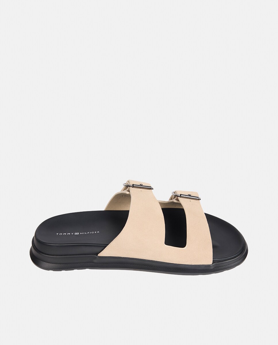 Sandalias planas Tommy Hilfiger con doble hebilla 40 Beige
