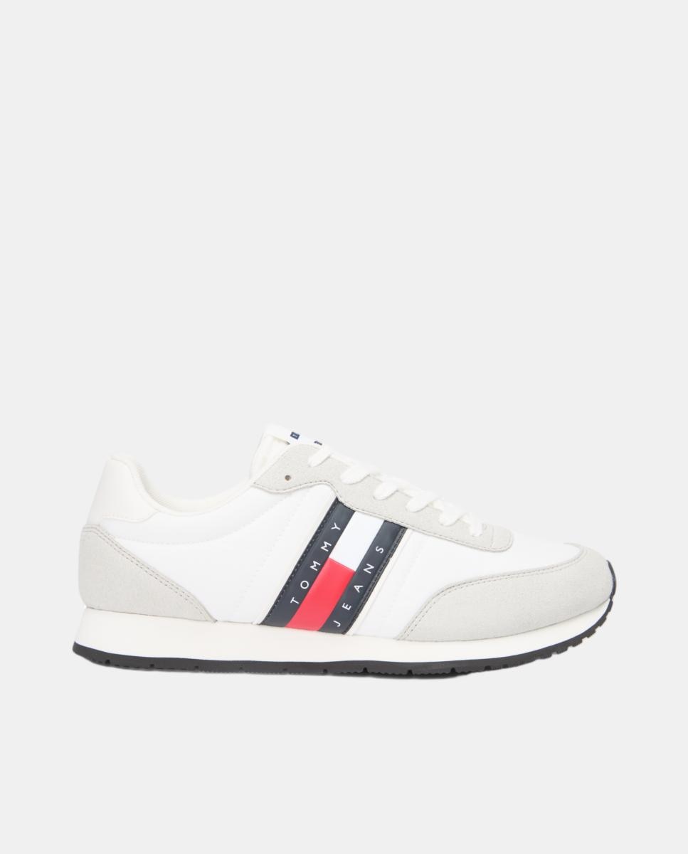 Tommy Hilfiger - Zapatillas deportivas en blanco con detalles en rojo y azul..