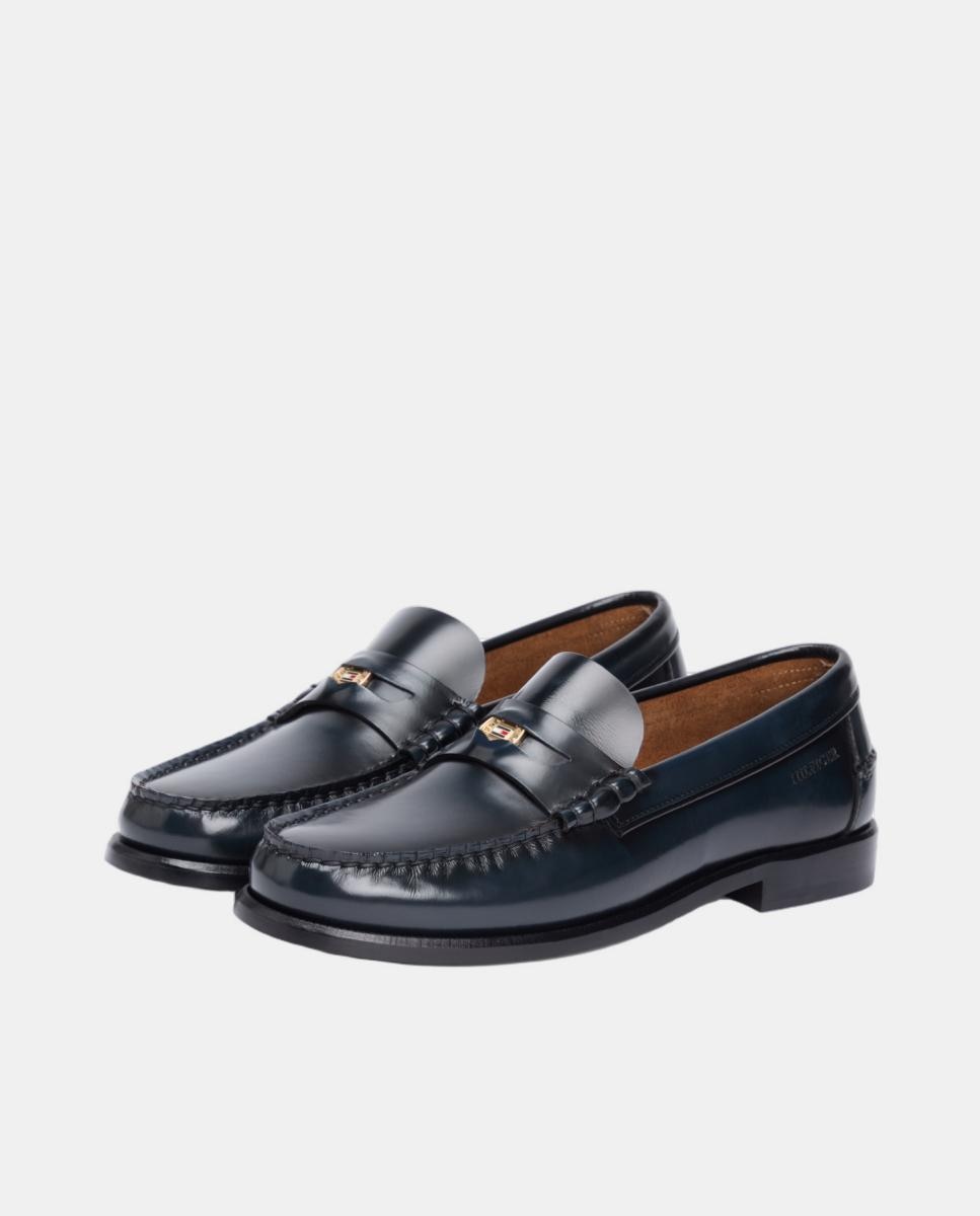 Mocassins de Verniz Tipo Penny Loafer Azul-4