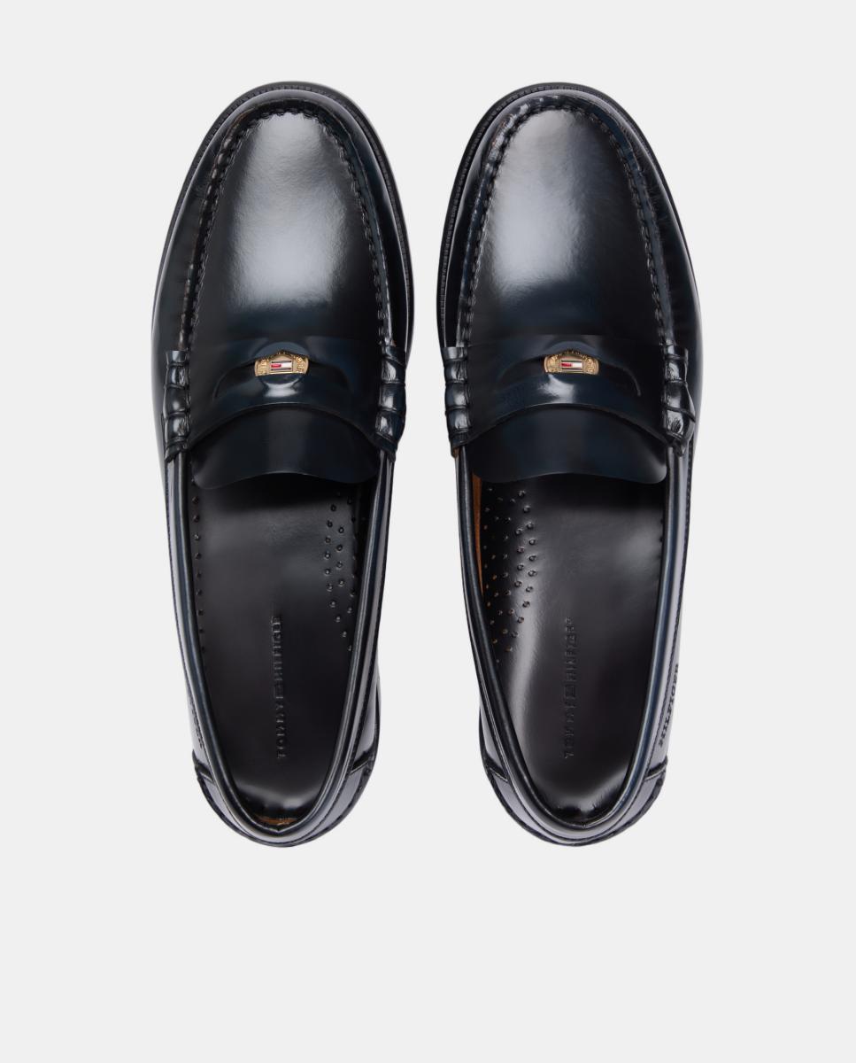 Mocassins de Verniz Tipo Penny Loafer Azul-6