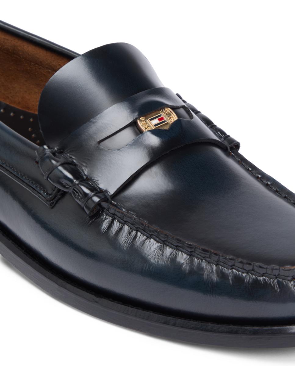 Mocassins de Verniz Tipo Penny Loafer Azul-7