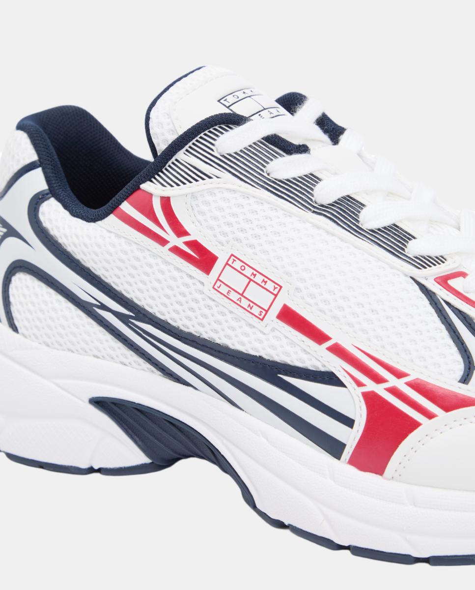 Sapatilhas de Estilo Runner - Branco/Detalhes Azul/Vermelho Branco-6