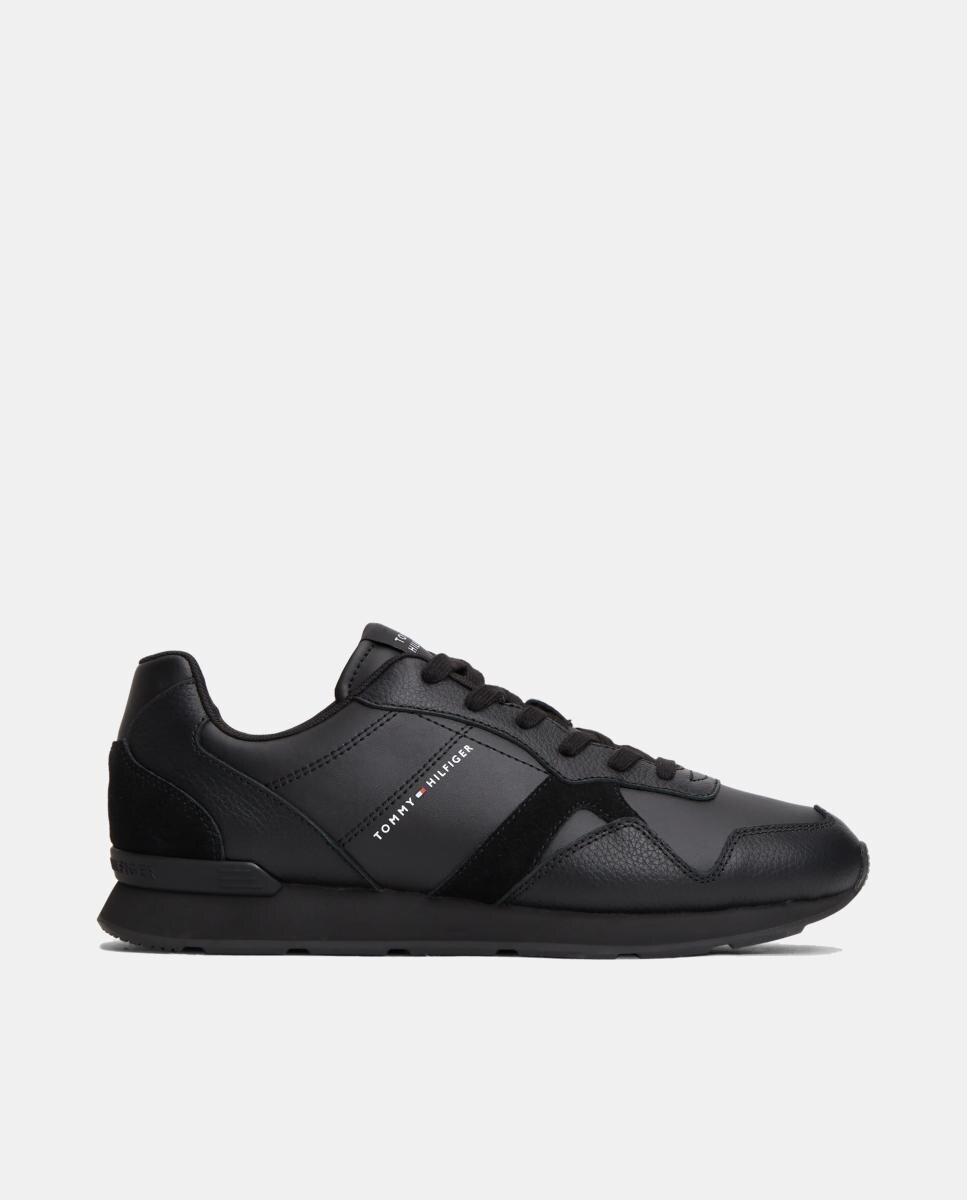 Imagem 0 de Sapatilhas em Pele Estilo Runner - Preto