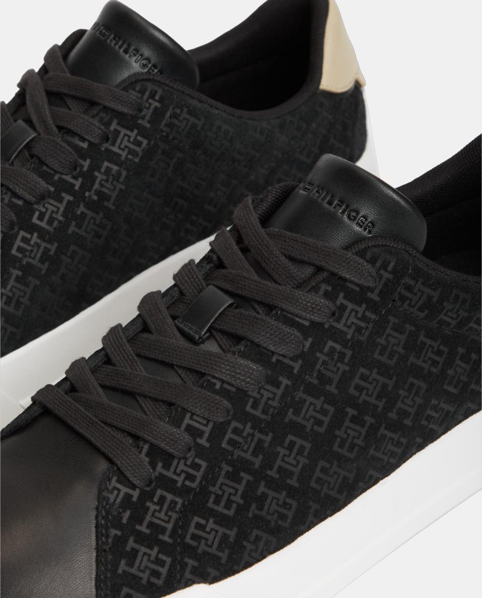 Sapatilhas de Croute com Estampado de Monograma Preto-4