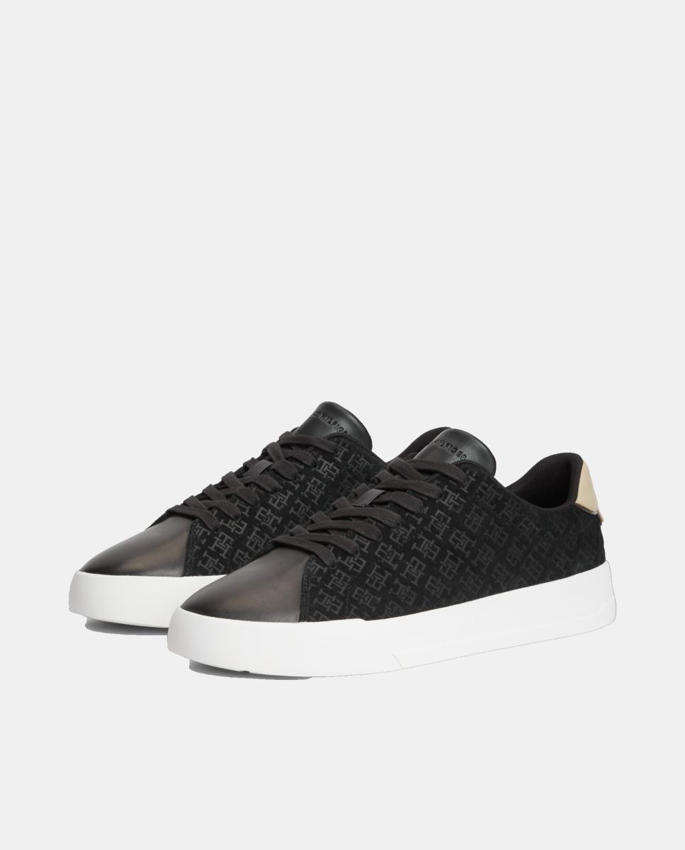 Sapatilhas de Croute com Estampado de Monograma Preto-6