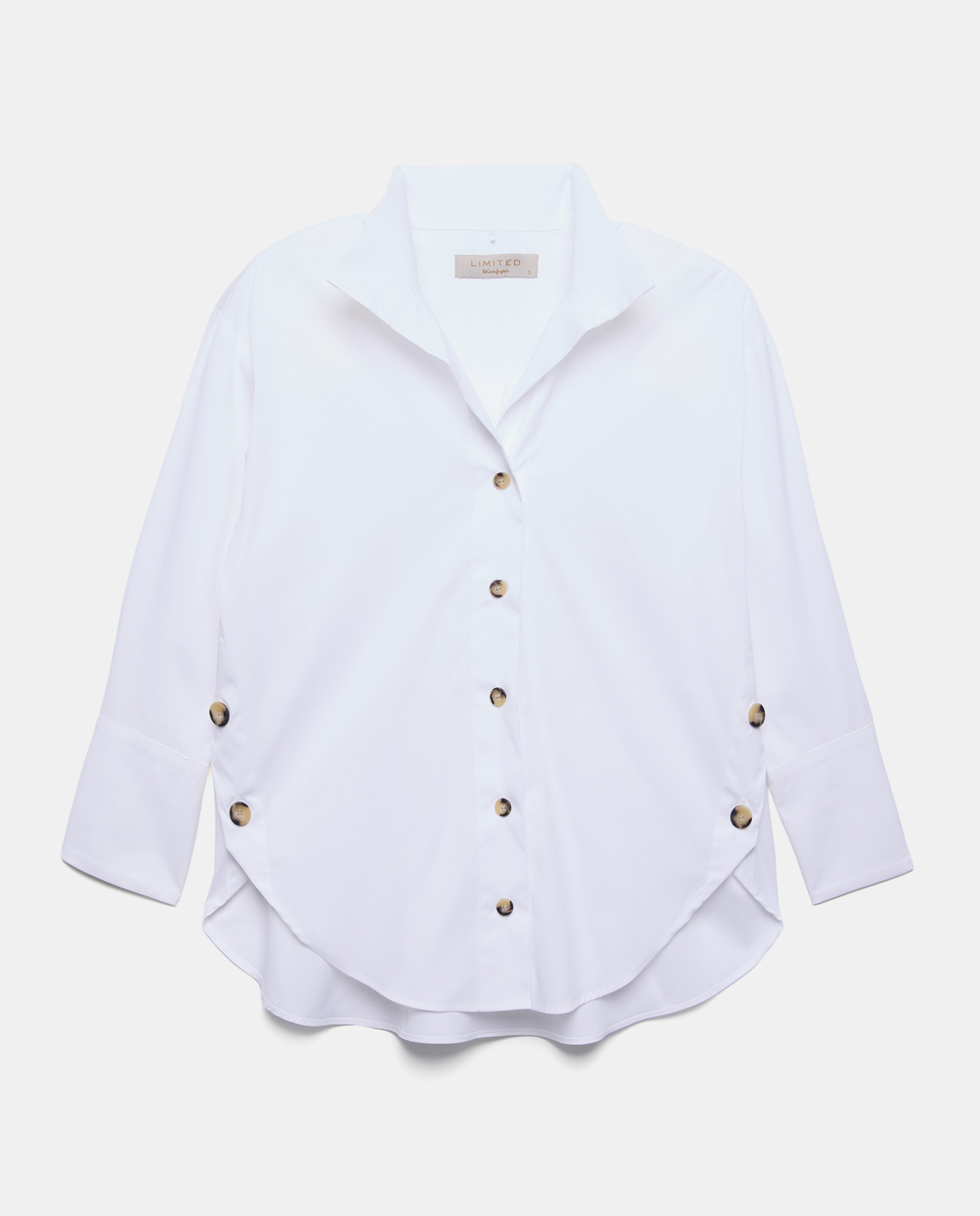 Camisa de Manga Comprida e em Popelina Branco-5