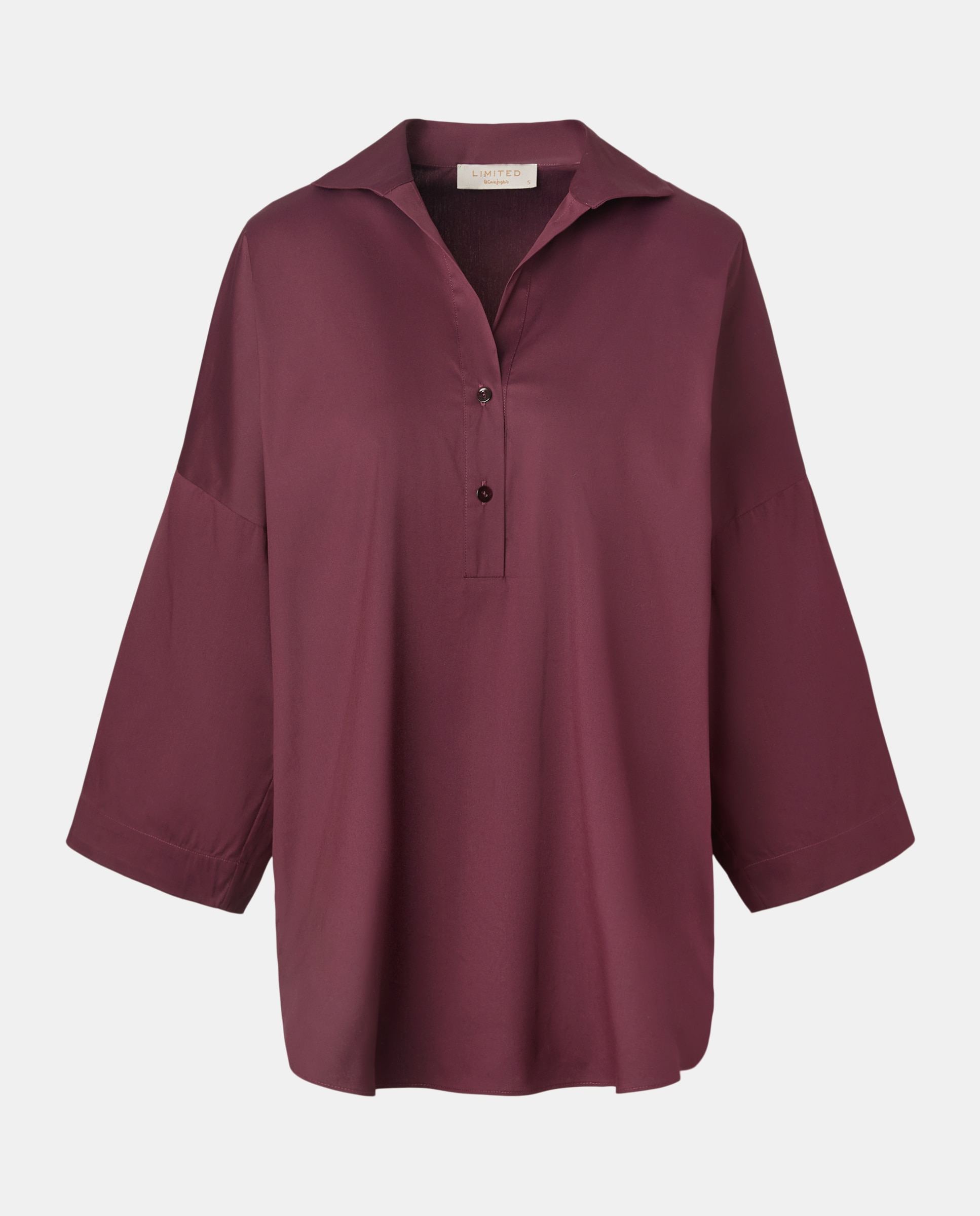 Blusa de Popelina Tipo Polo Bordeaux-4
