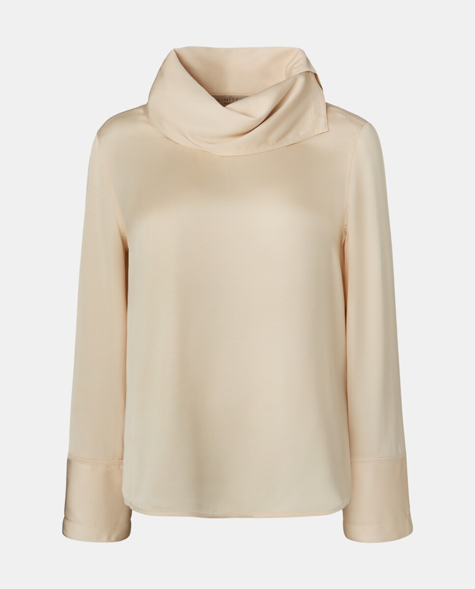 Blusa com Gola de Lenço 150 Baunilha-4