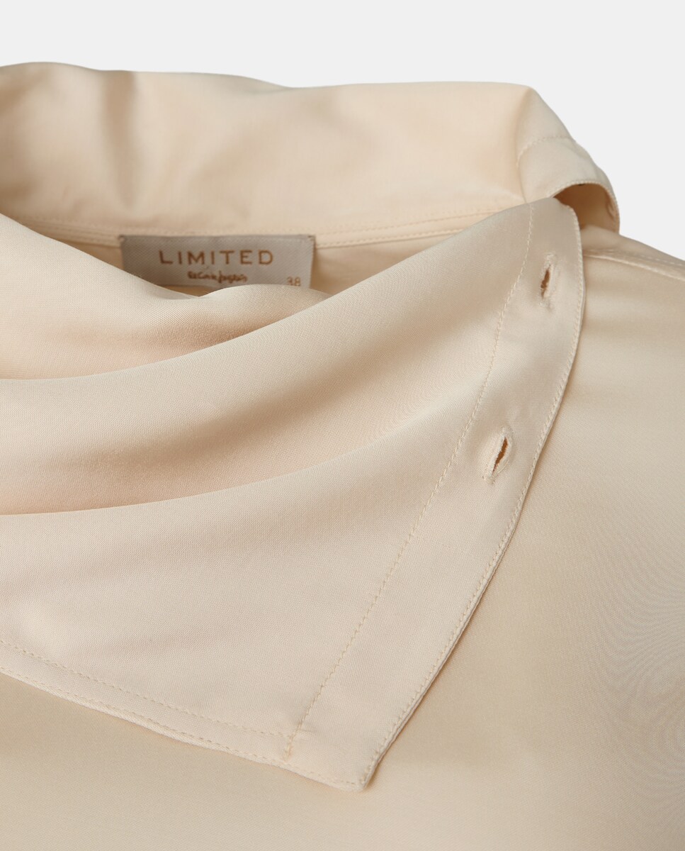 Blusa com Gola de Lenço 150 Baunilha-5