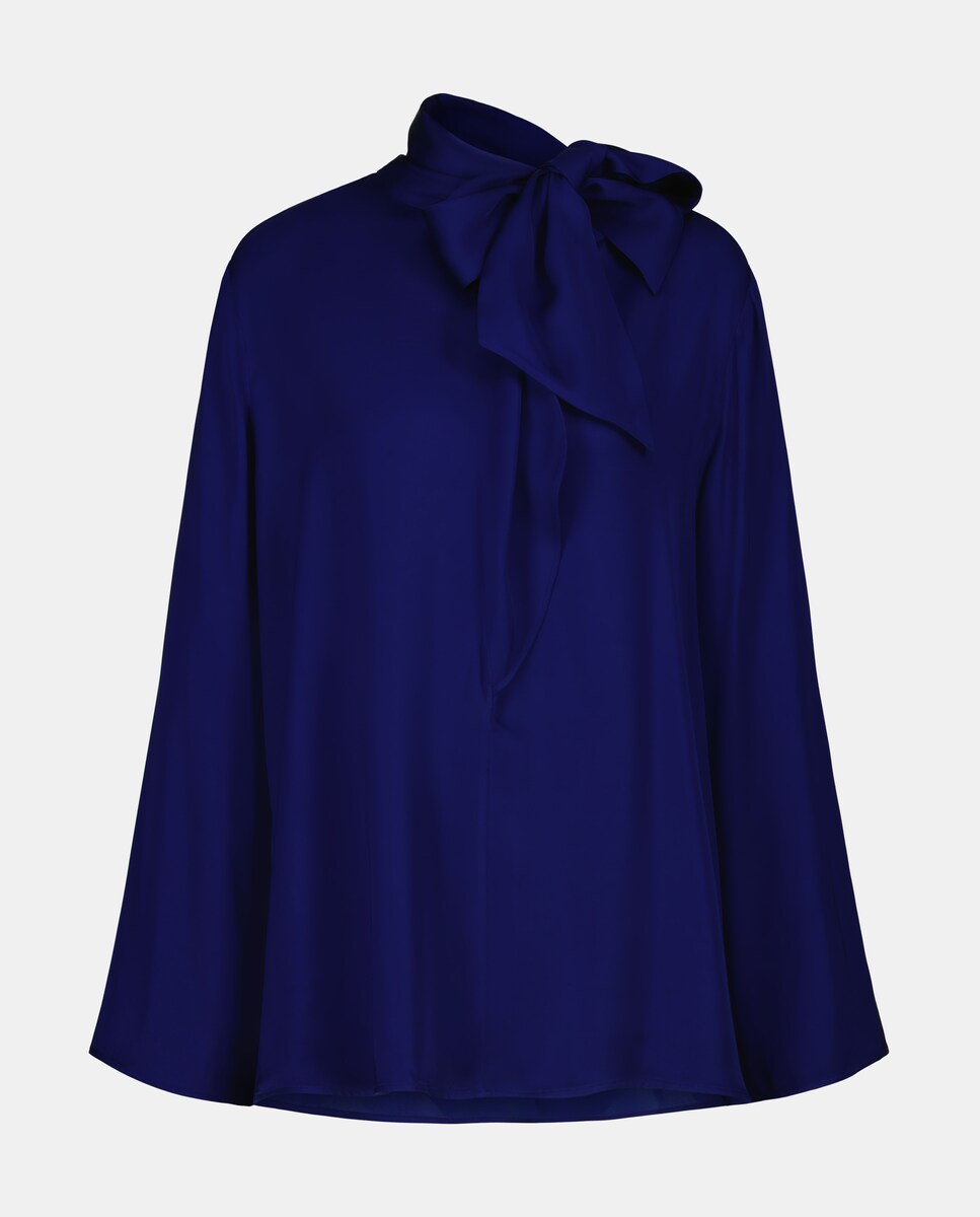 Blusa de Gola com Laço 440 Azulão-4