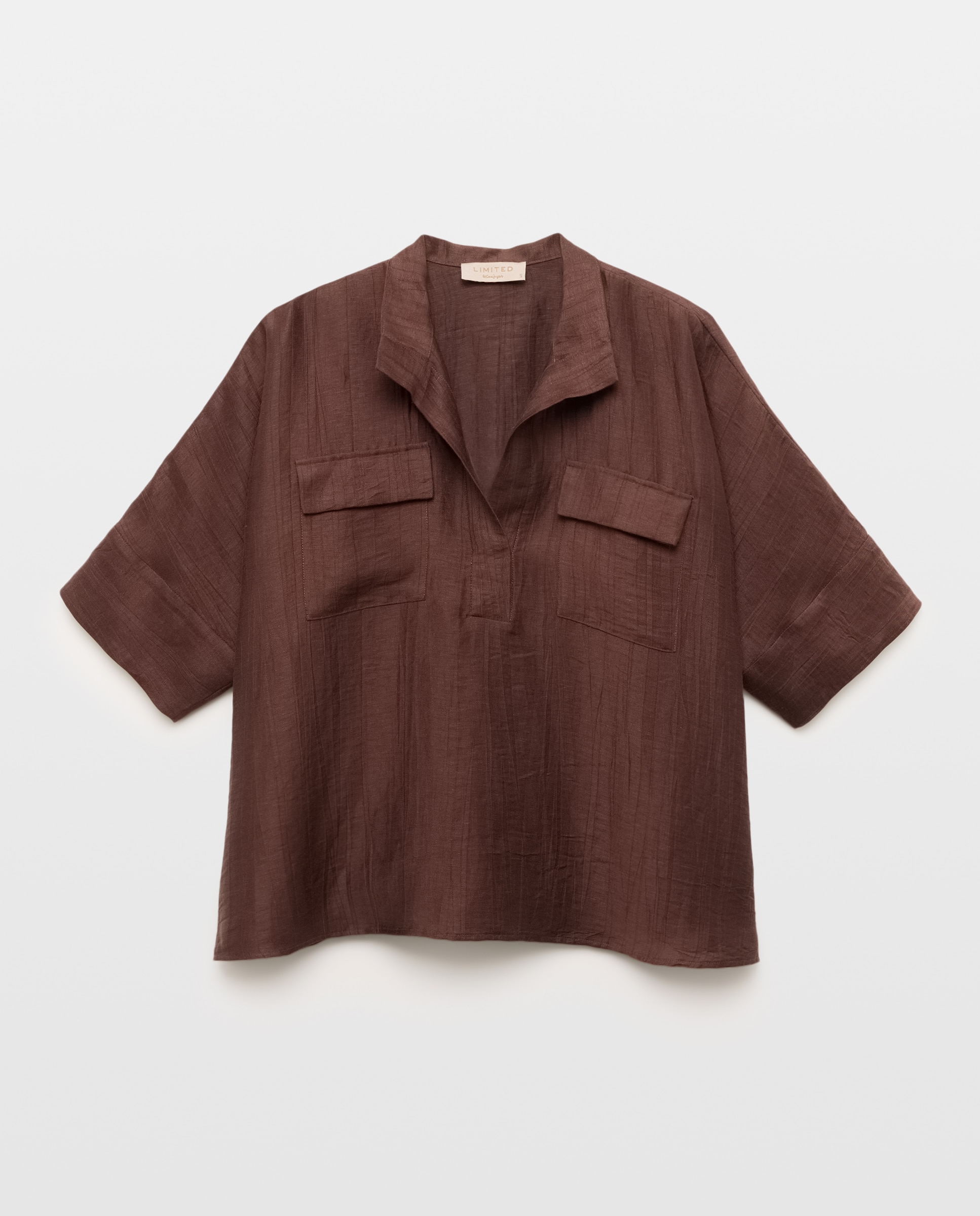Blusa com Bolsos Castanho-5