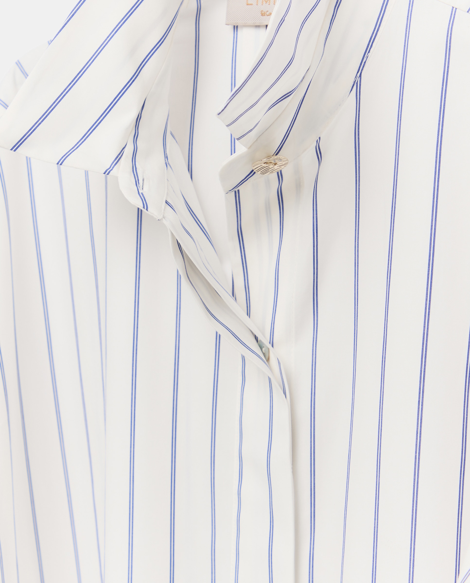 Camisa de Popelina com Botão Dourado Azul-7