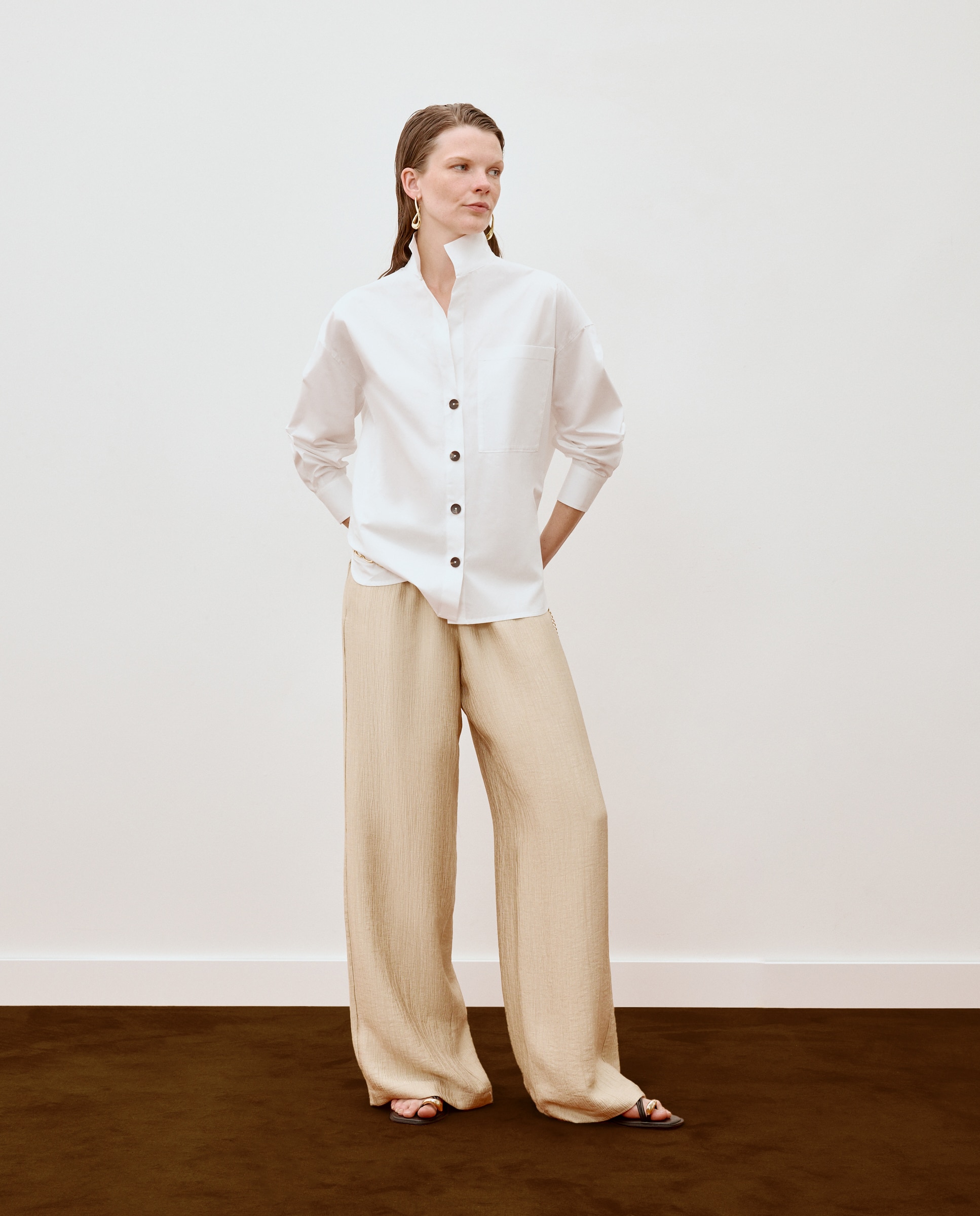 Camisa manga larga cuello camisero popelín con bolsillo de mujer - Woman Limited El Corte Inglés - Blanco Blanco-1