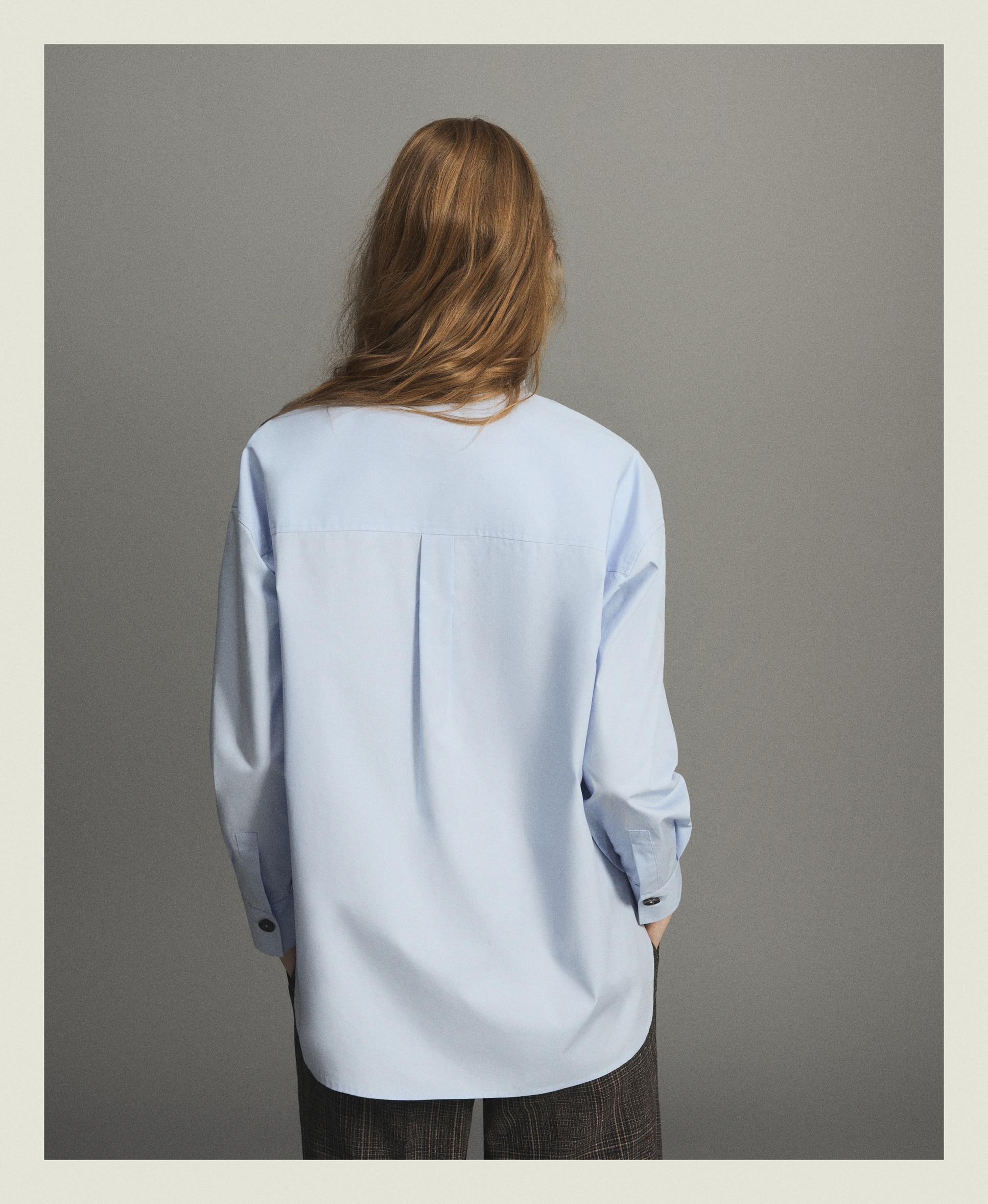 Camisa manga larga cuello camisero popelín con bolsillo de mujer - Woman Limited El Corte Inglés - 410 Azul claro 410 Azul claro-4