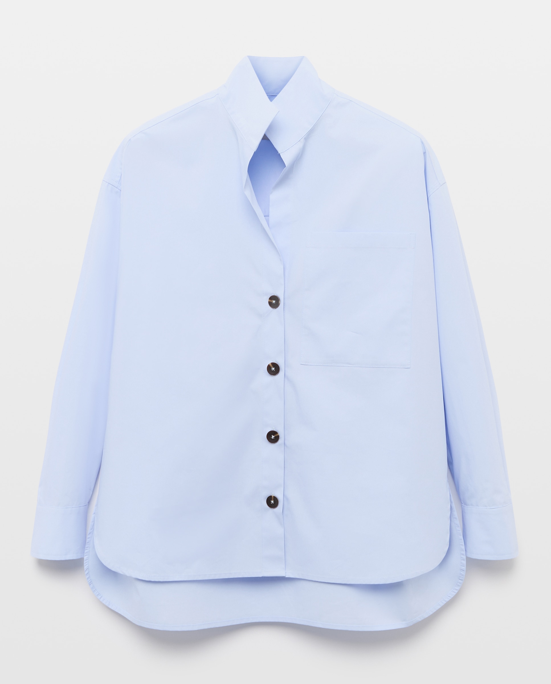 Imagem 0 de Camisa de Manga Comprida com Colarinho de Camisa de Popelina com Bolso