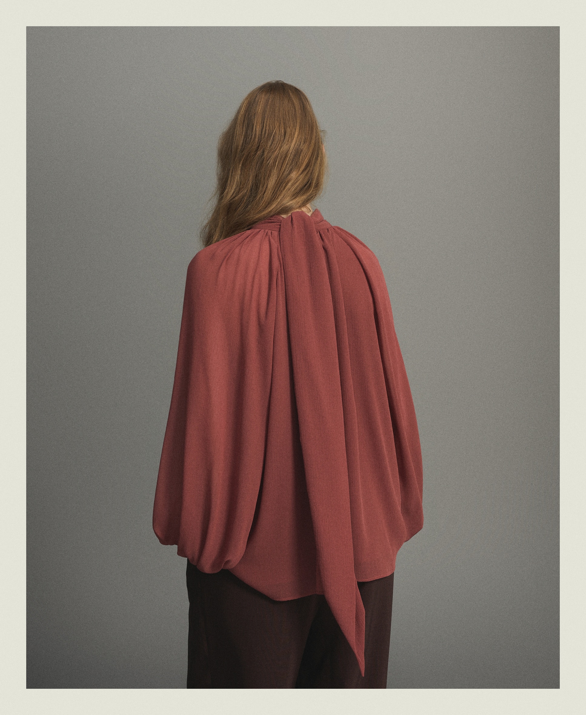 Blusa de mujer con cuello mao y manga con volumen - Woman Limited El Corte Inglés - 600 Rojo 600 Rojo-3