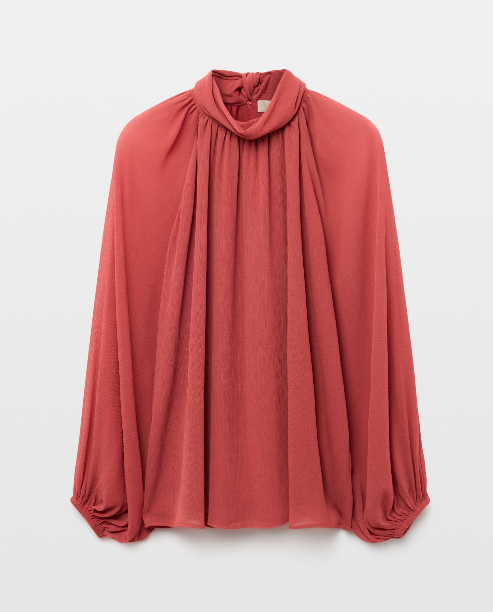Blusa de mujer con cuello mao y manga con volumen - Woman Limited El Corte Inglés - 600 Rojo 600 Rojo-6