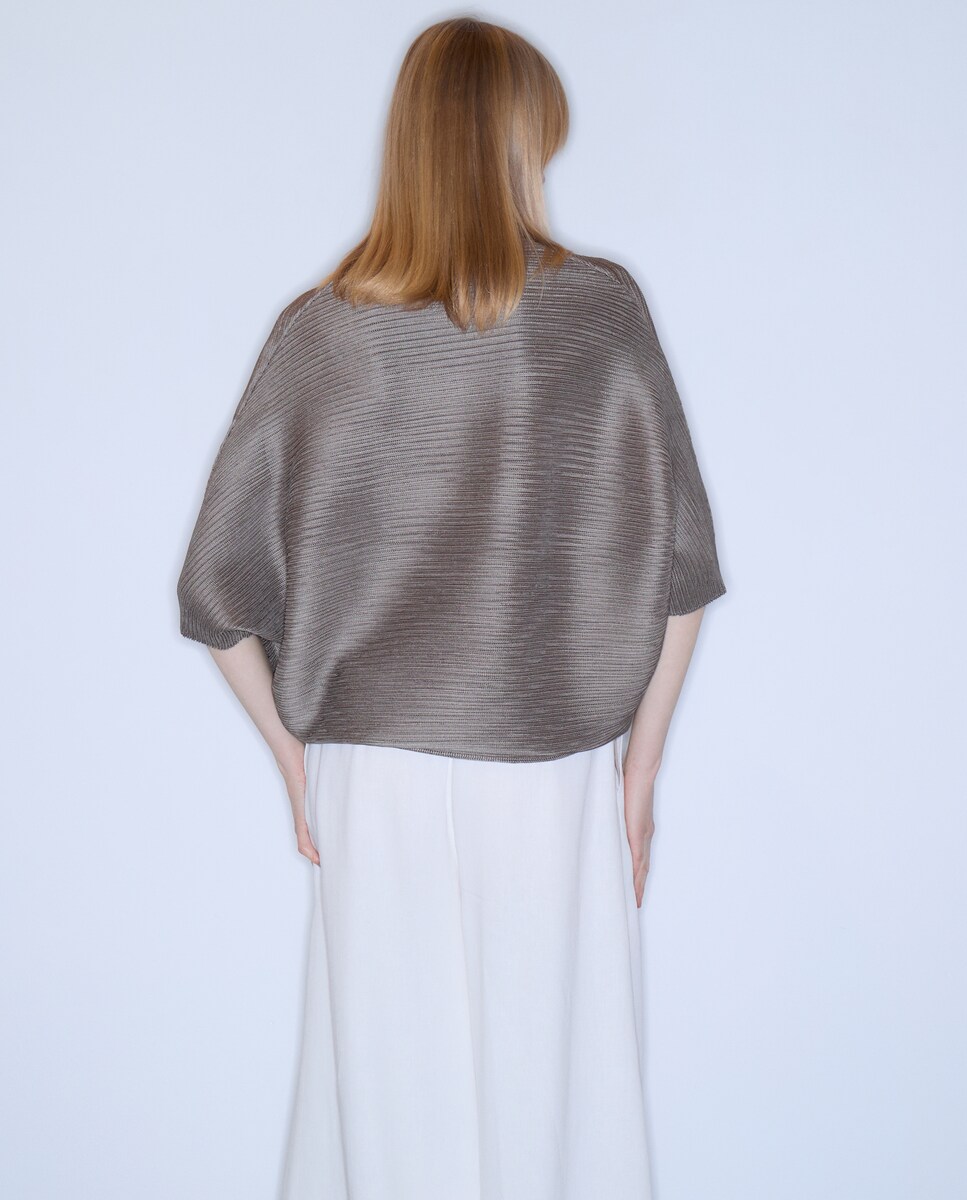 Top de Decote em Bico com Plissado na Horizontal 850 Pedra-3