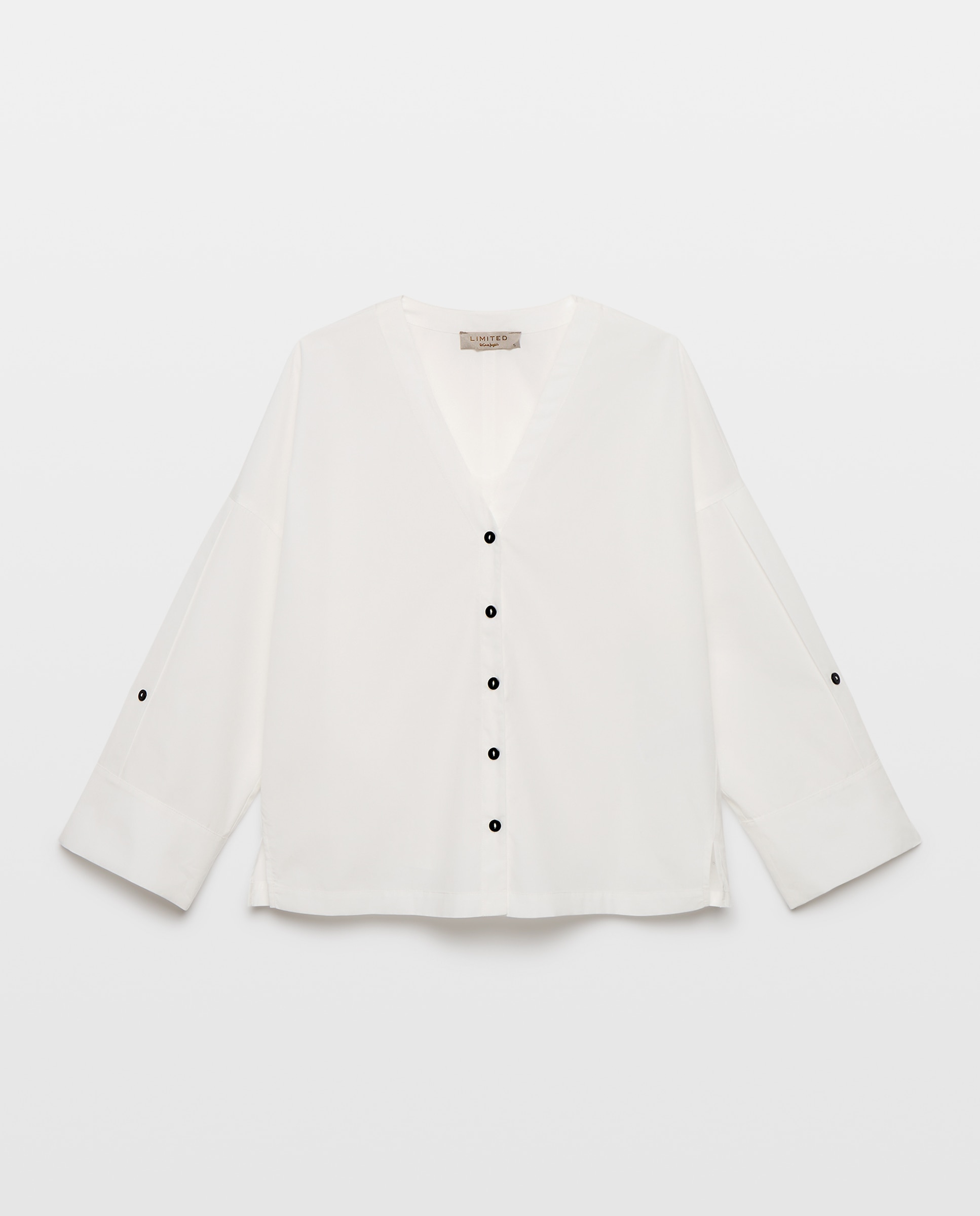 Blusón de mujer con manga francesa y cuello pico - Woman Limited El Corte Inglés - Blanco roto Blanco roto-4