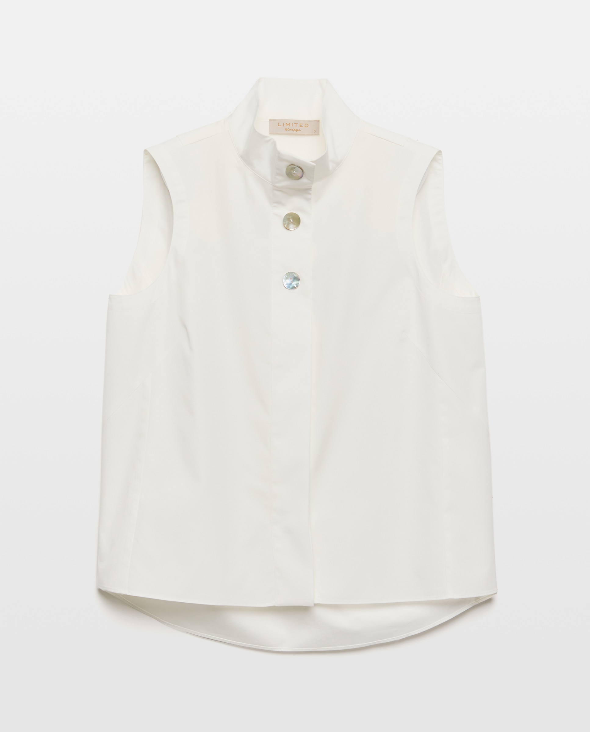 Camisa de mujer sin mangas con cuello camisero popelín - Woman Limited El Corte Inglés - Blanco Blanco-5