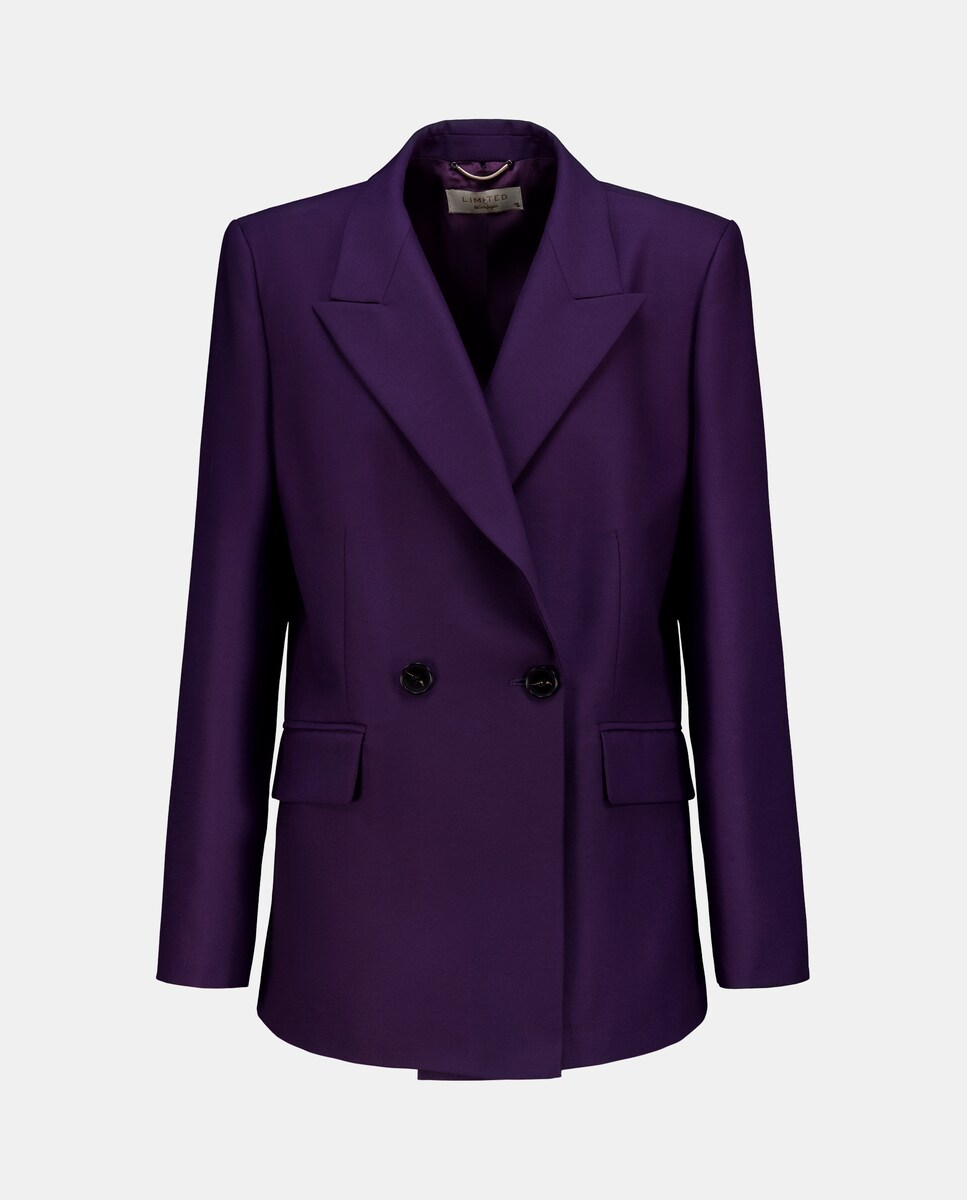 Blazer de abotoadura dupla Roxo-4
