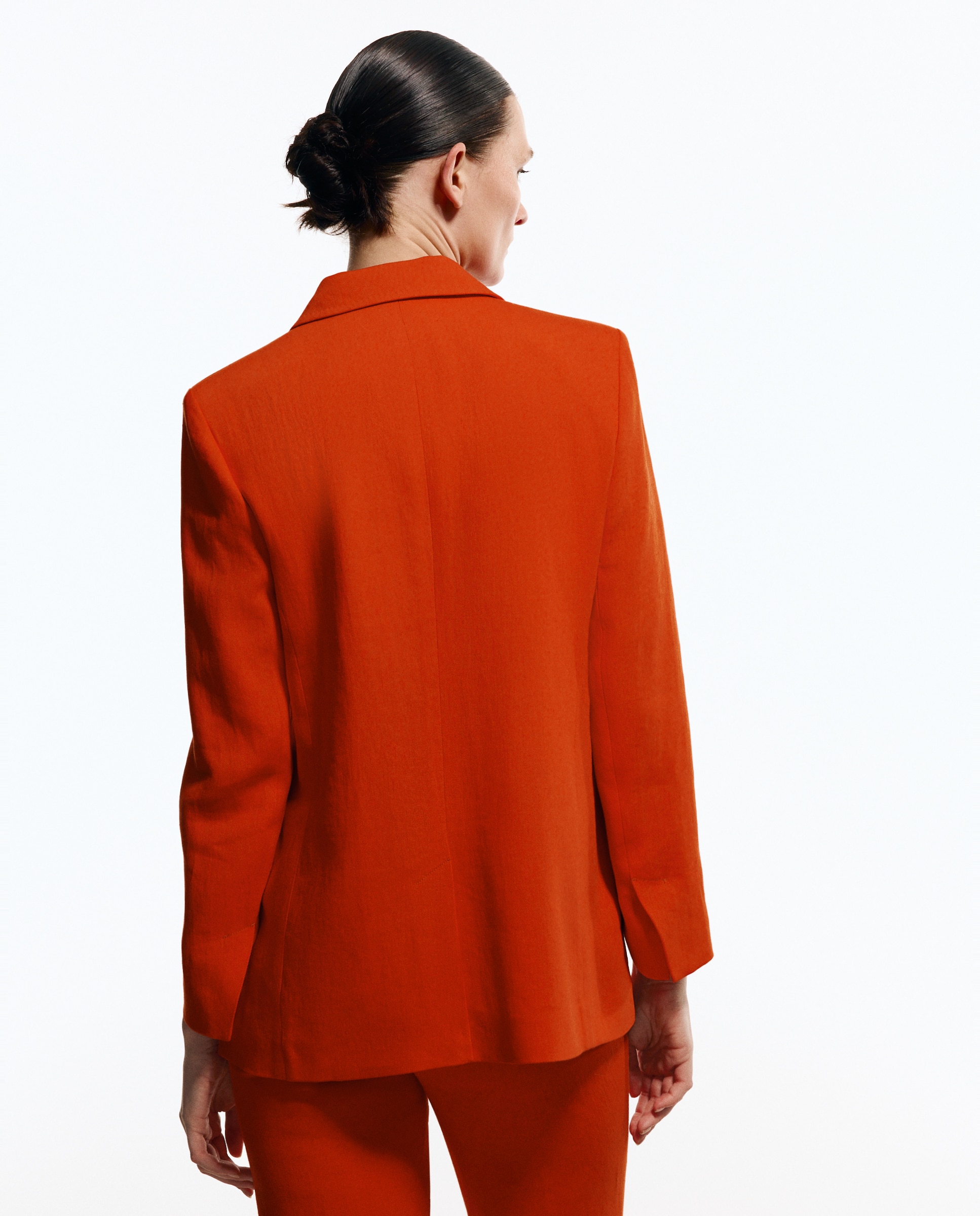 Blazer de Linho com Aba Laranja-3