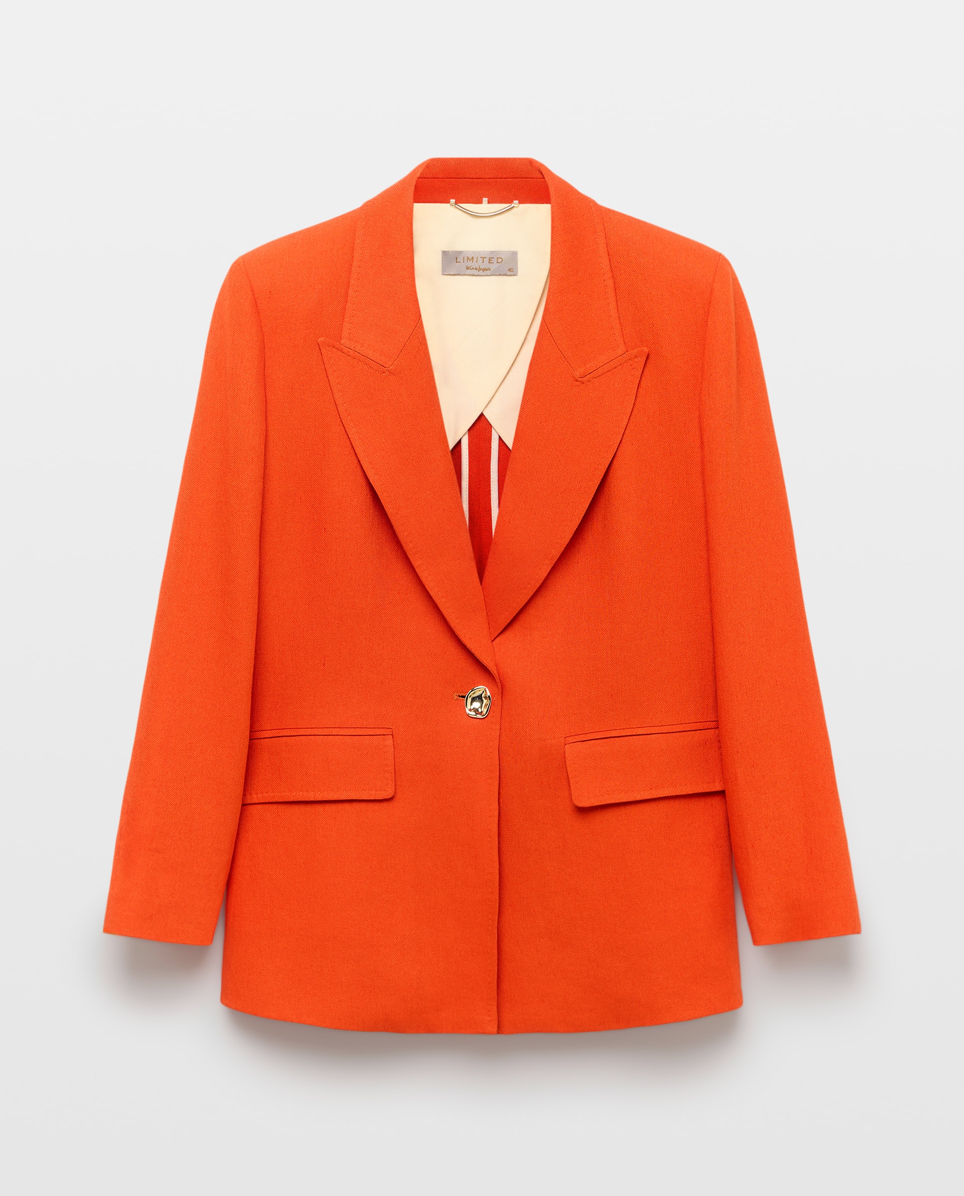 Blazer de Linho com Aba Laranja-5