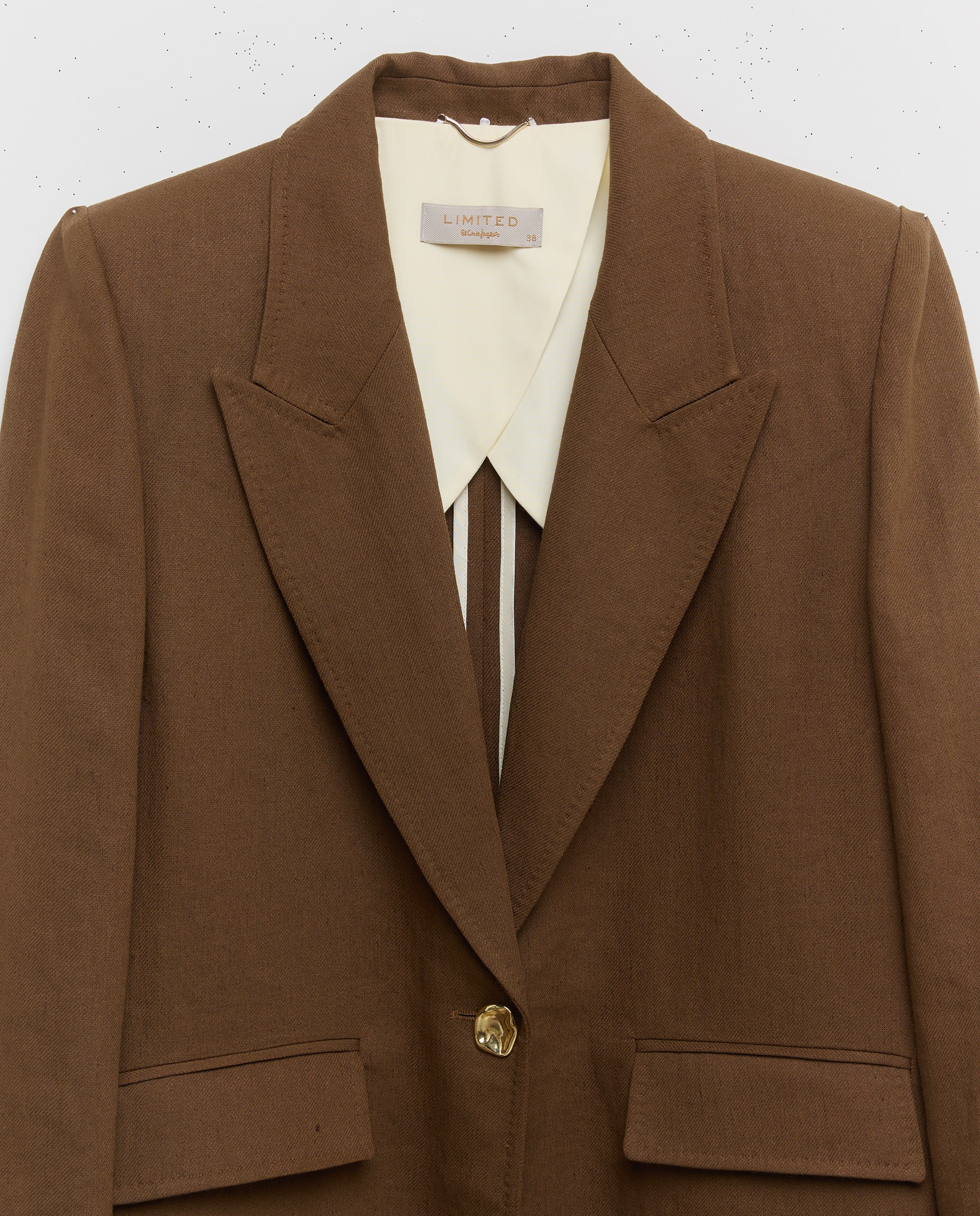 Blazer de Linho com Aba Castanho-6