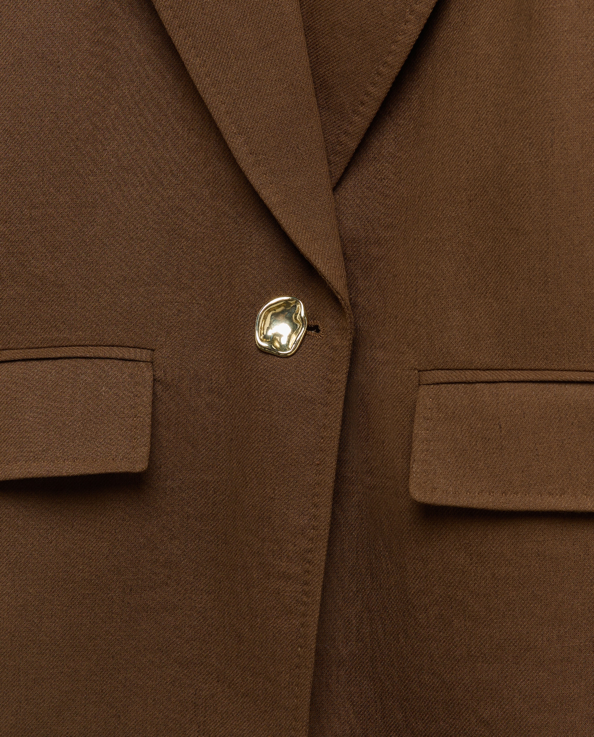 Blazer de Linho com Aba Castanho-7