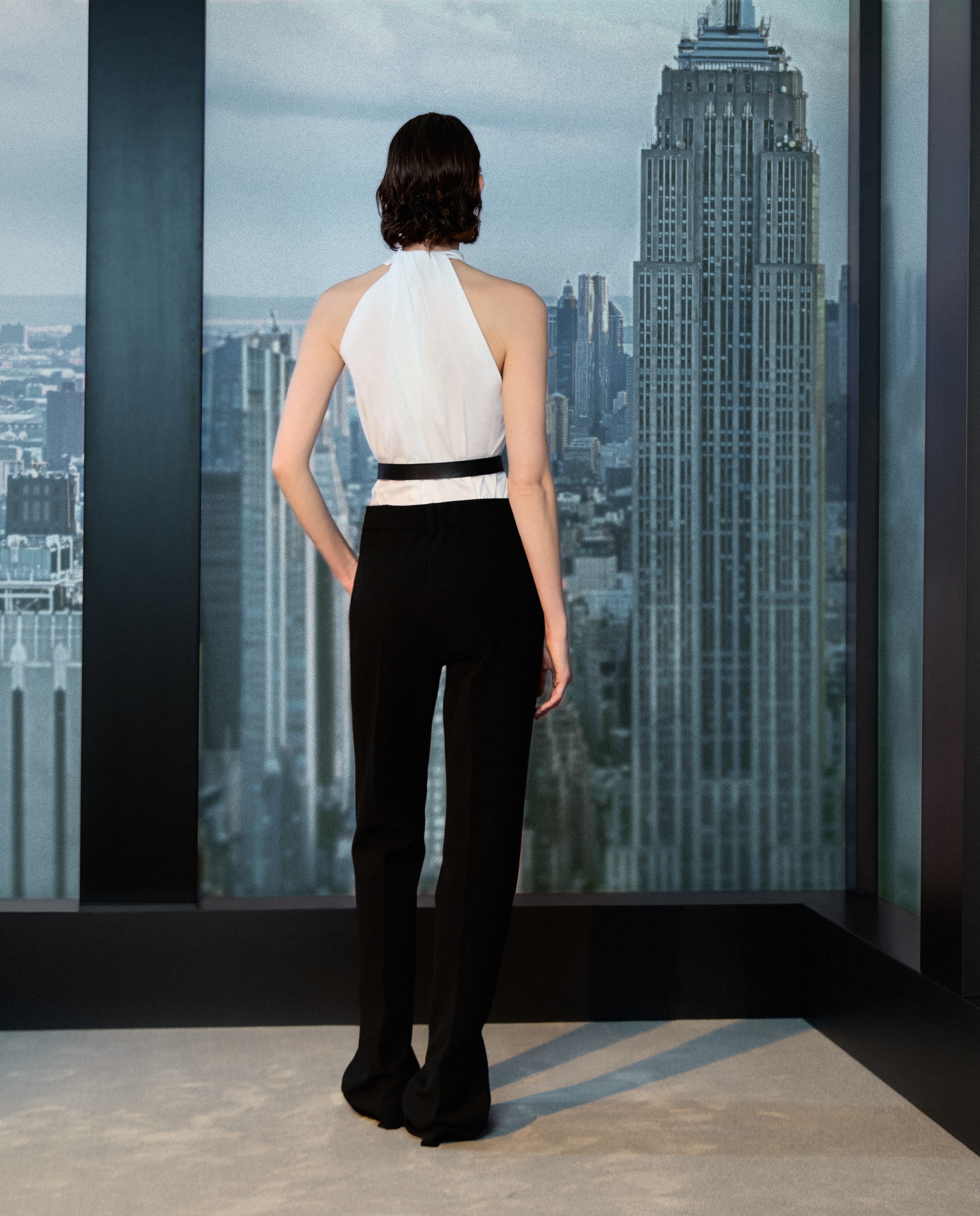 Calças Flare com Nervo Preto-3