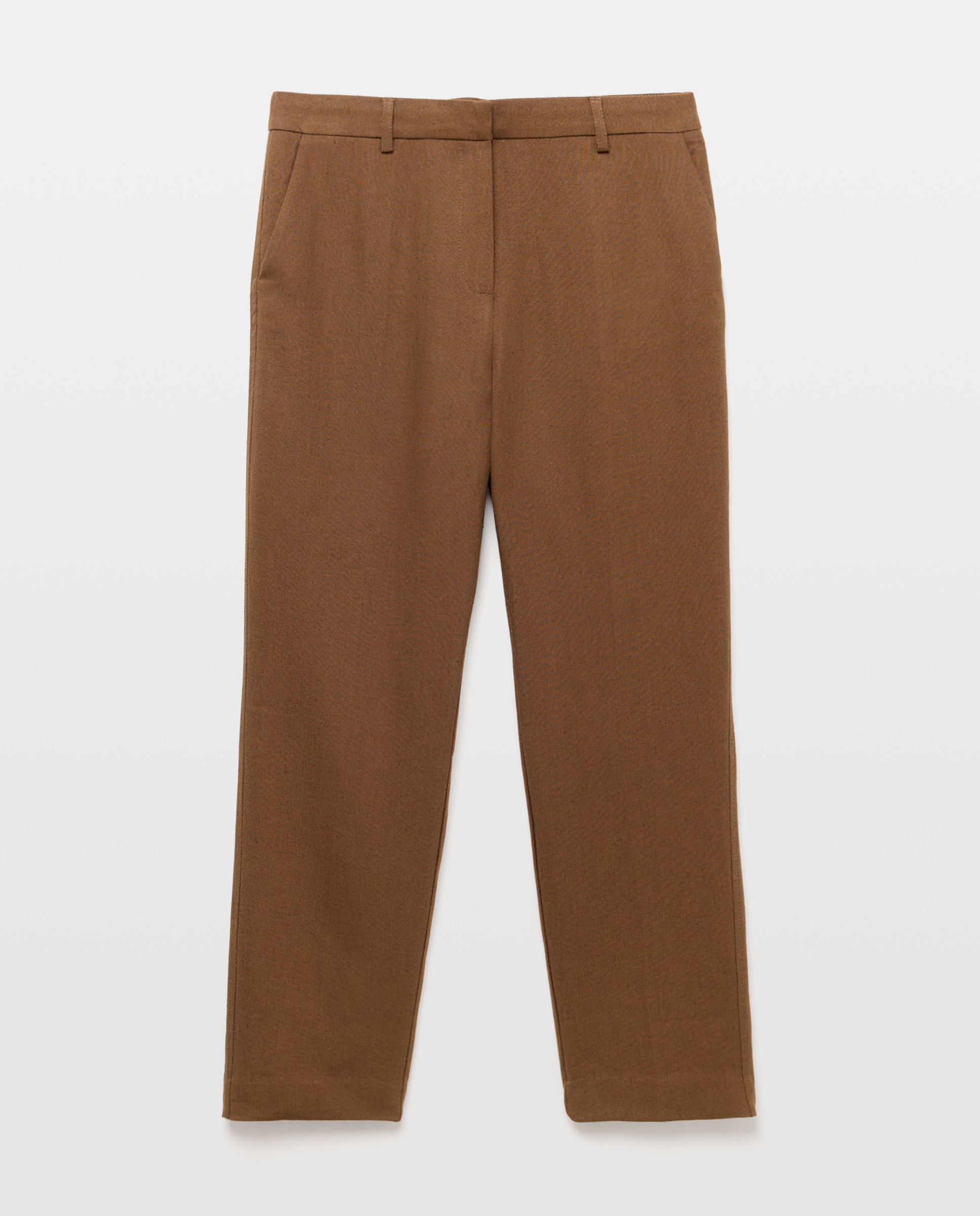 Pantalón de mujer semipitillo lino - Woman Limited El Corte Inglés - Marrón Marrón-4