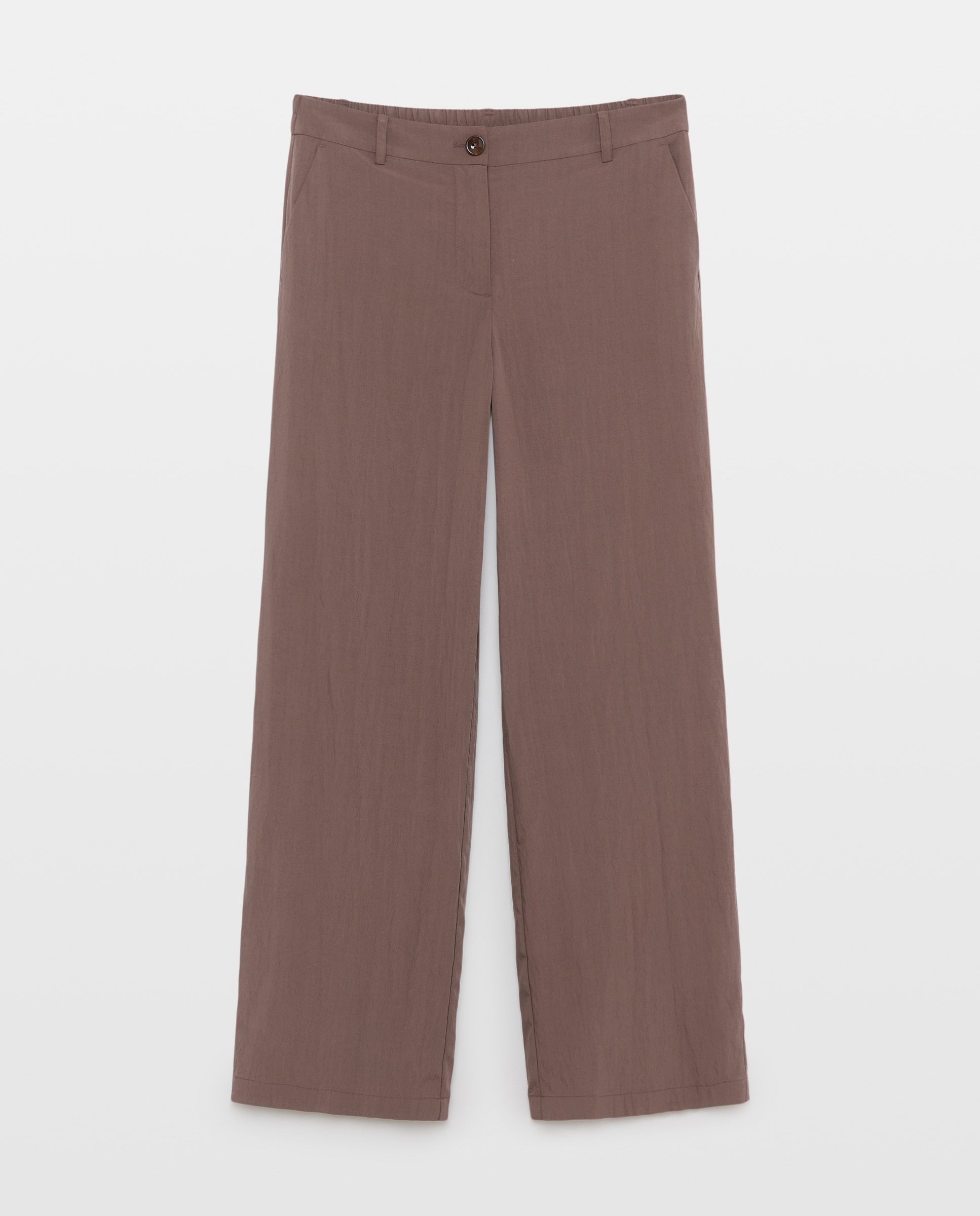 Pantalón ancho fluido con goma de mujer - Woman Limited El Corte Inglés - Visón oscuro Visón oscuro-4