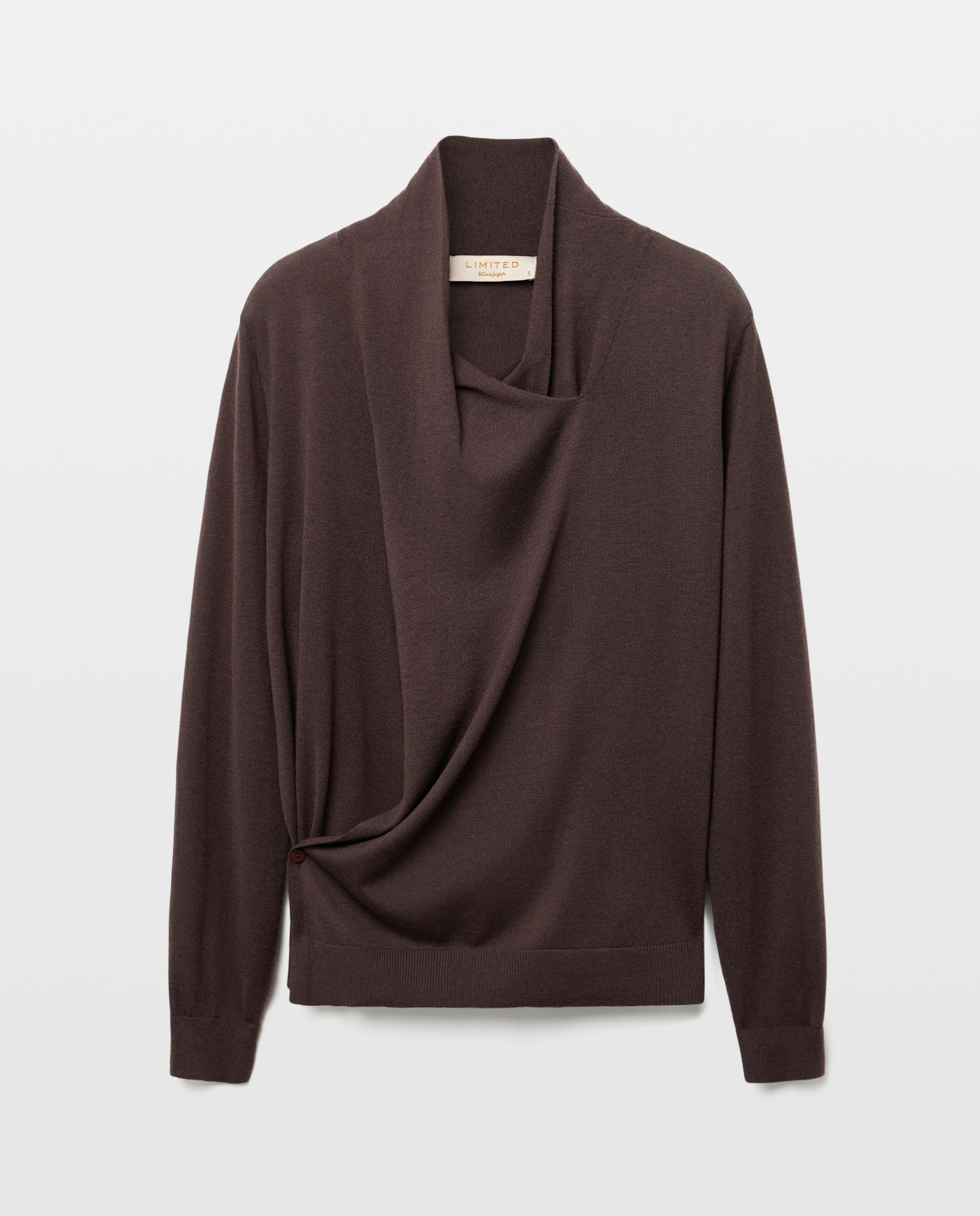 Suéter liso cuello cruzado de mujer - Woman Limited El Corte Inglés - 700 Marrón 700 Marrón-5