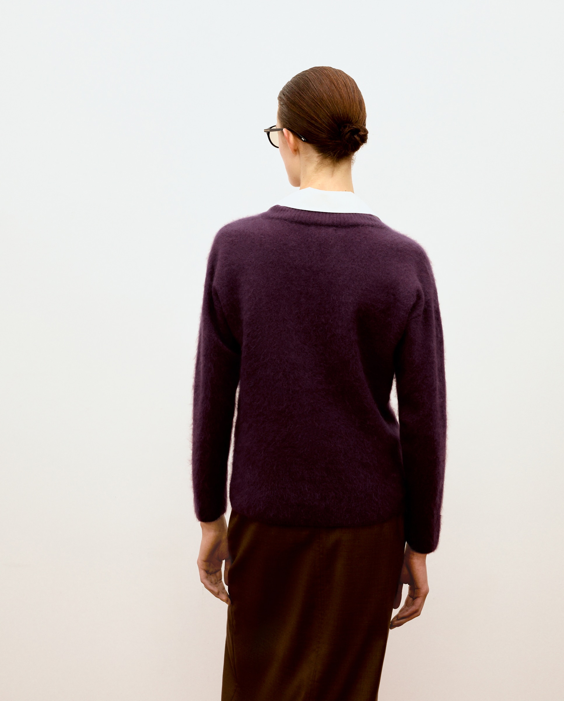 Imagen 3 de Jersey de mujer con cuello pico y camisa combinada - Woman Limited El Corte Inglés - Burdeos Burdeos