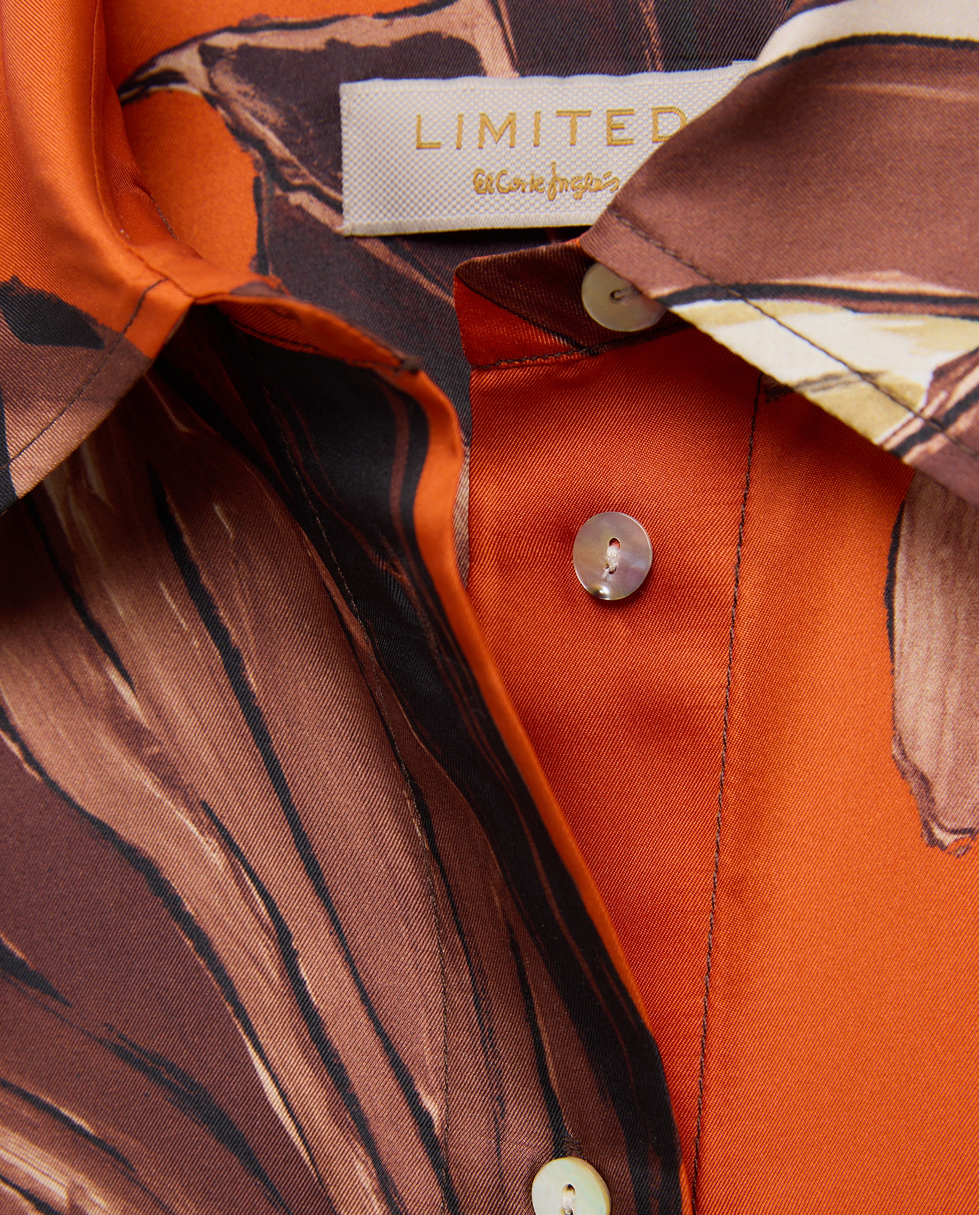 Camisa de Seda Estampada Amarelo-6