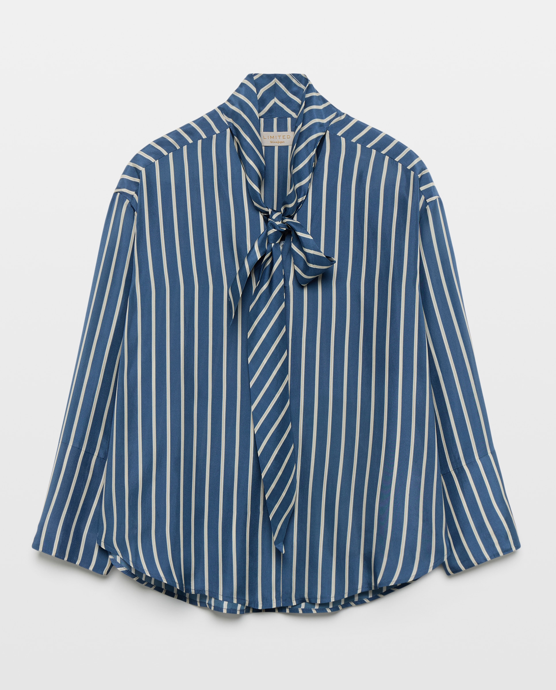 Blusón de mujer con manga larga y cuello con bufanda - Woman Limited El Corte Inglés - Azul Azul-5