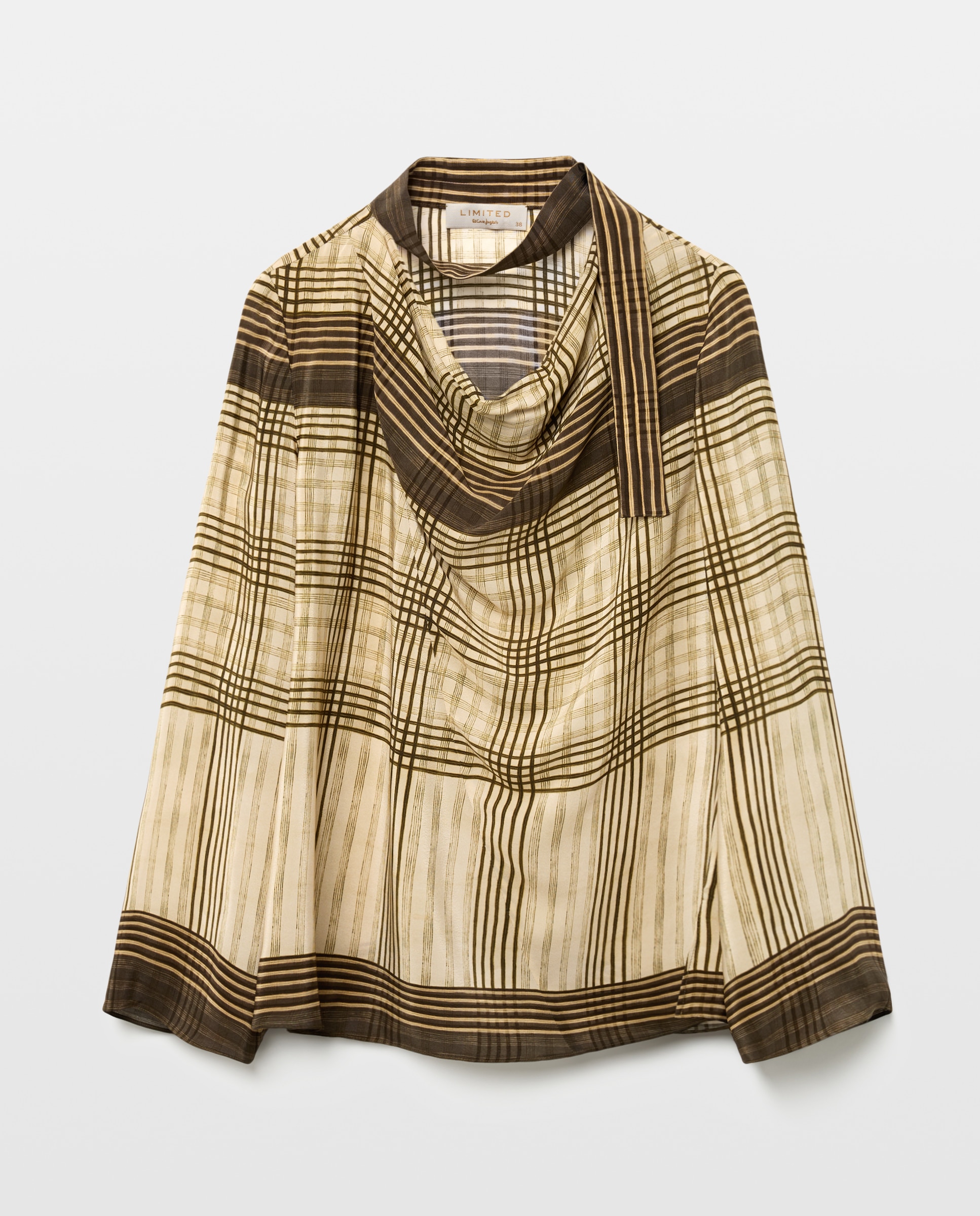 Imagem 0 de Blusa aos Quadrados com Gola com Lenço