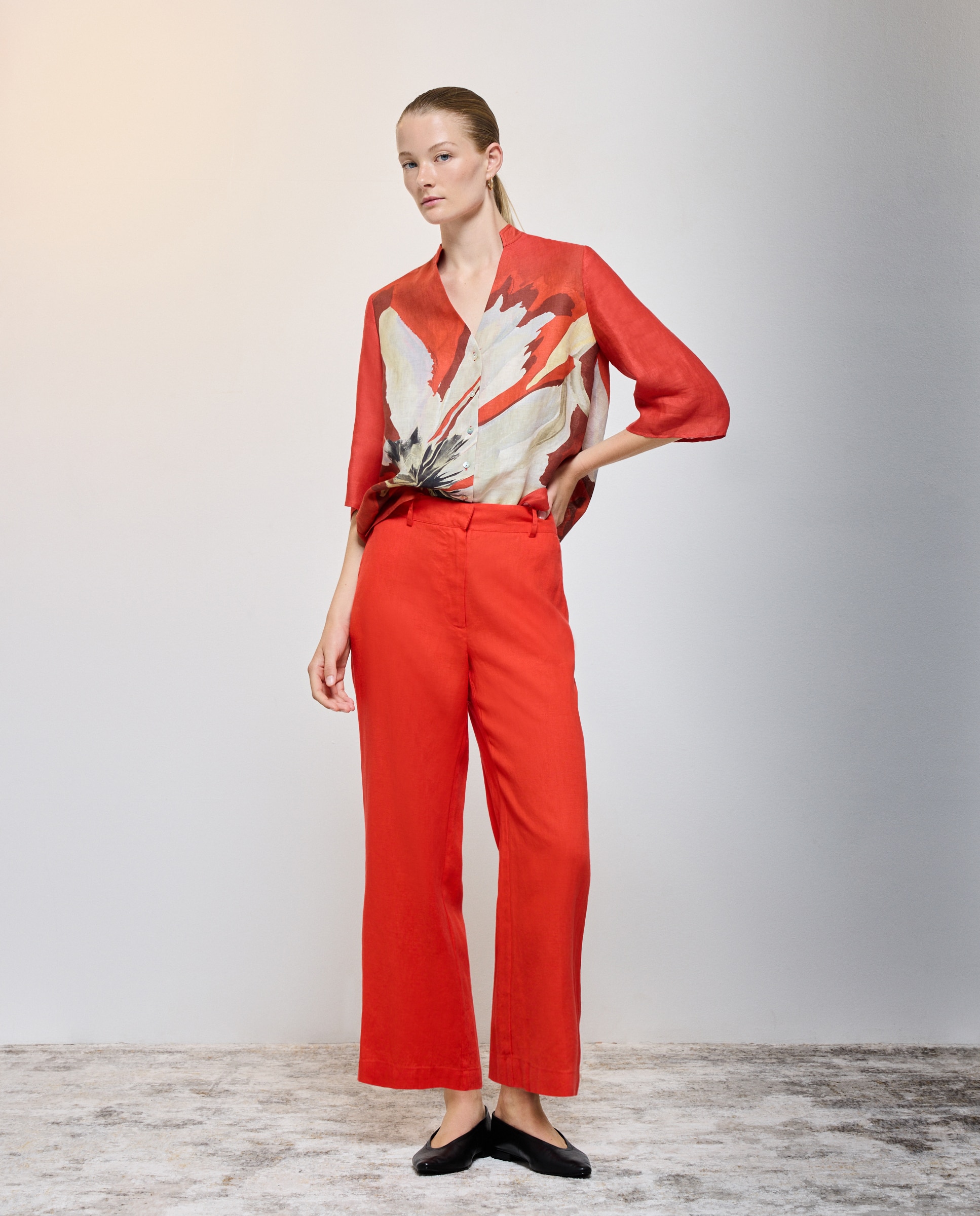 Blusa com Manga 3/4 Vermelho-1