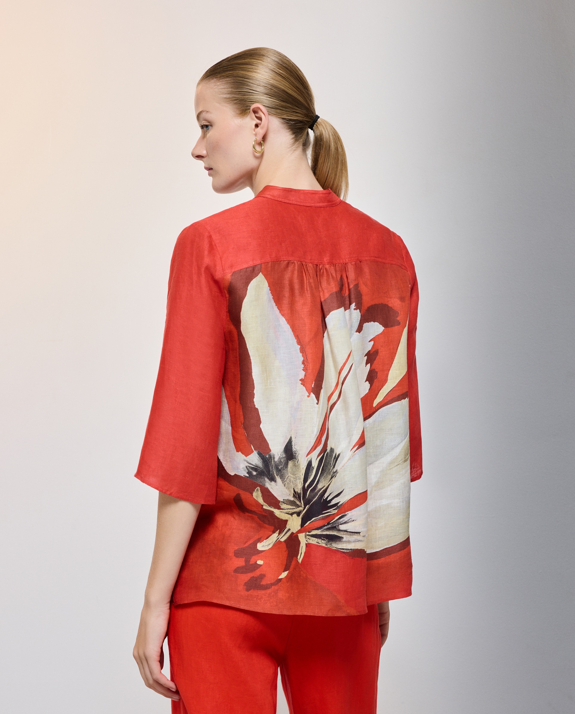 Blusa com Manga 3/4 Vermelho-2