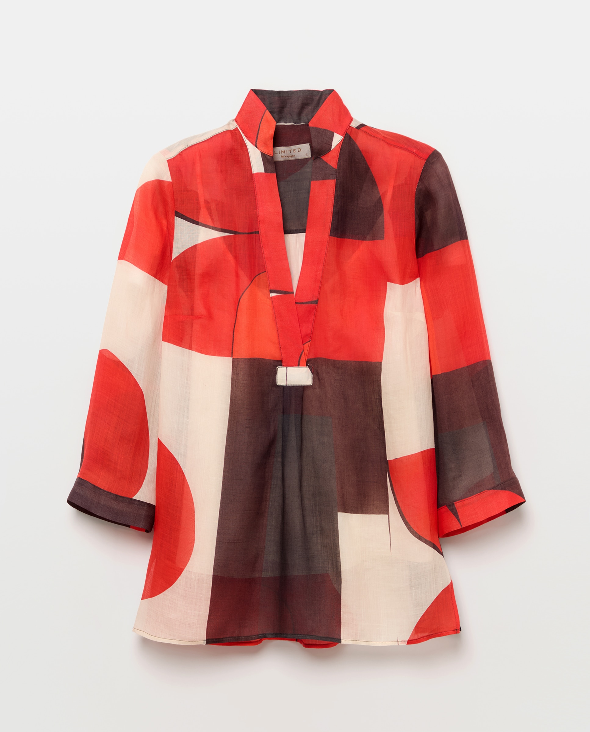 Blusa com Manga 3/4 Vermelho-4