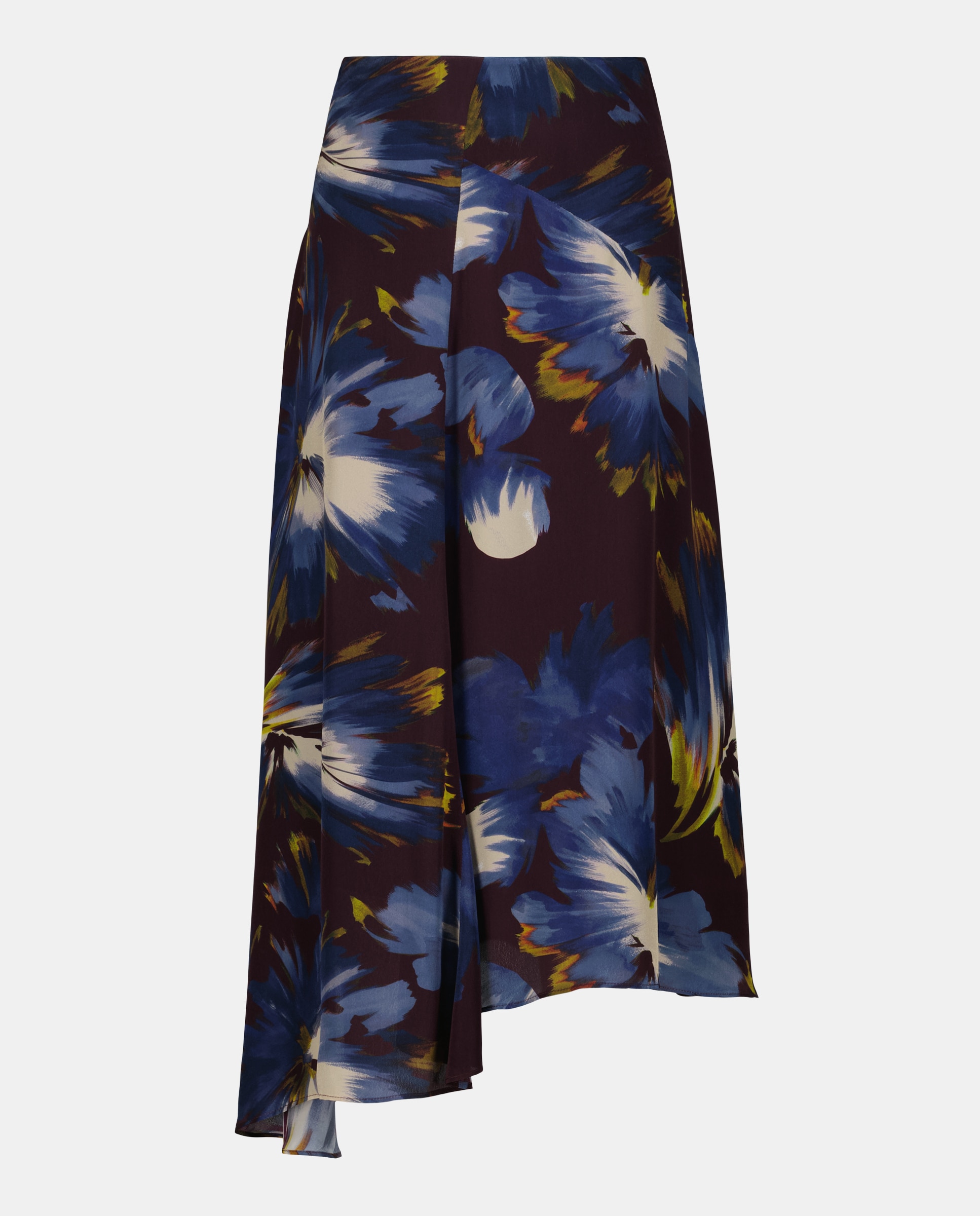 Saia midi acetinada Vermelho-4