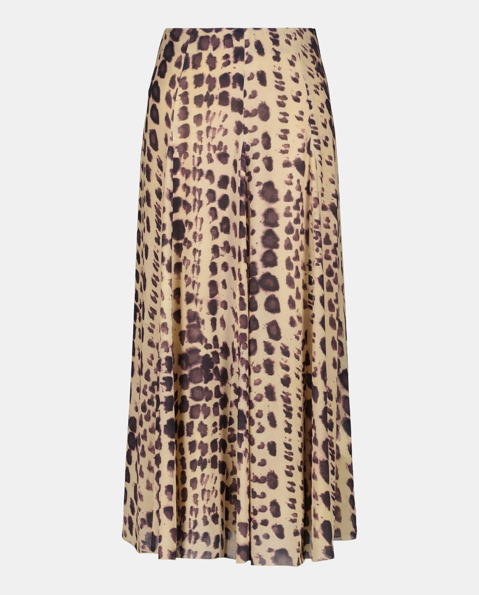 Saia midi com animal print Roxo-4