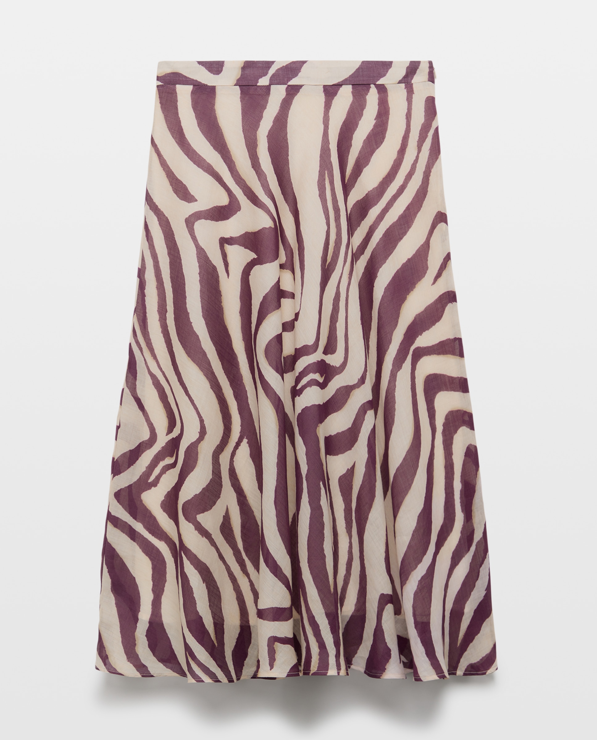 Saia midi com animal print Roxo-4