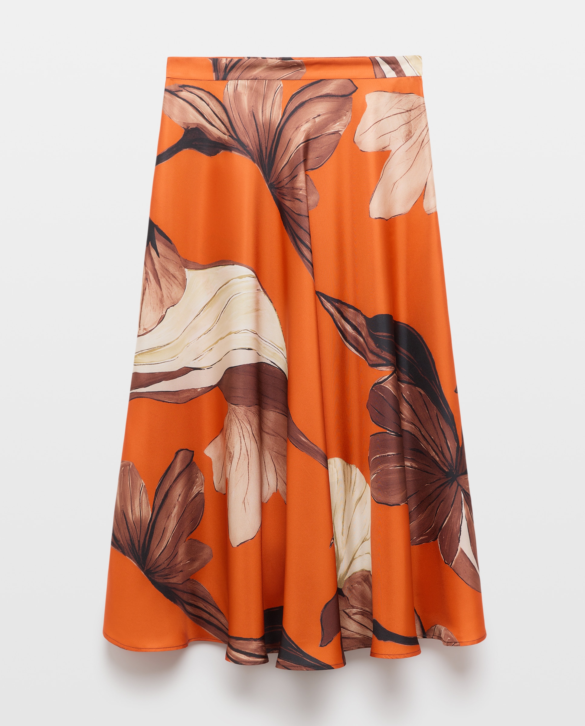 Saia Midi com Estampado Floral Amarelo-4