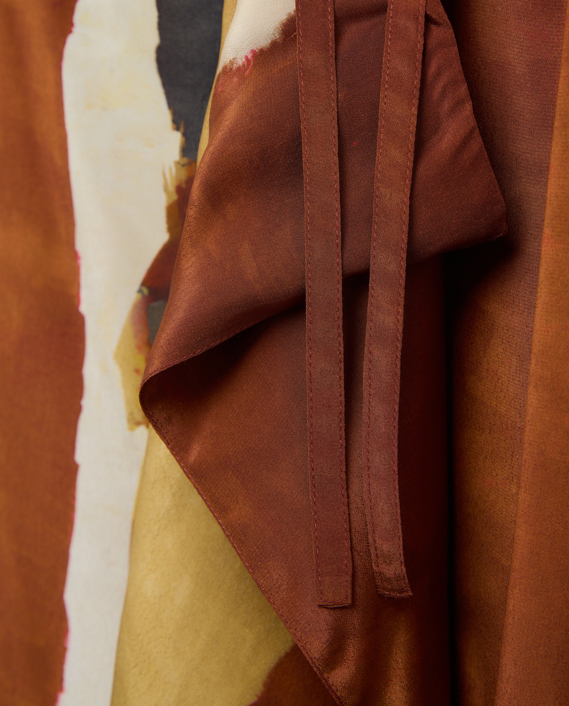 Saia Midi Envolvente com Lenço Vermelho-5