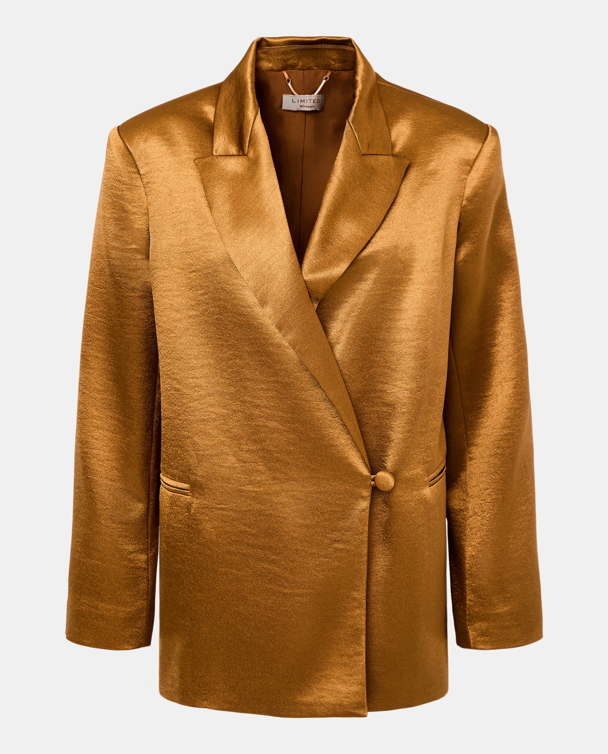Blazer Lamé Liso Ouro-5